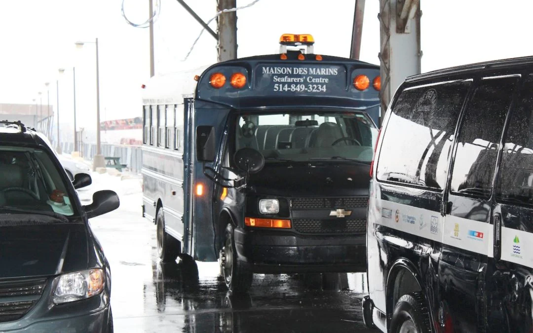 The vans are ready to go! They are the seafarers’ lifeline to civilization while in Montreal.