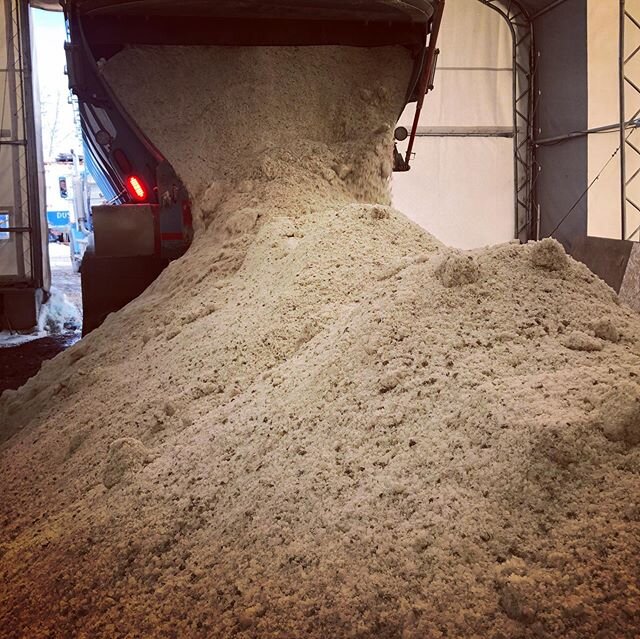 Little salt delivery. Like this live bottom truck from Yelle. #bernwood #winter #ottawa #salt #roadsalt #treatedsalt #snow