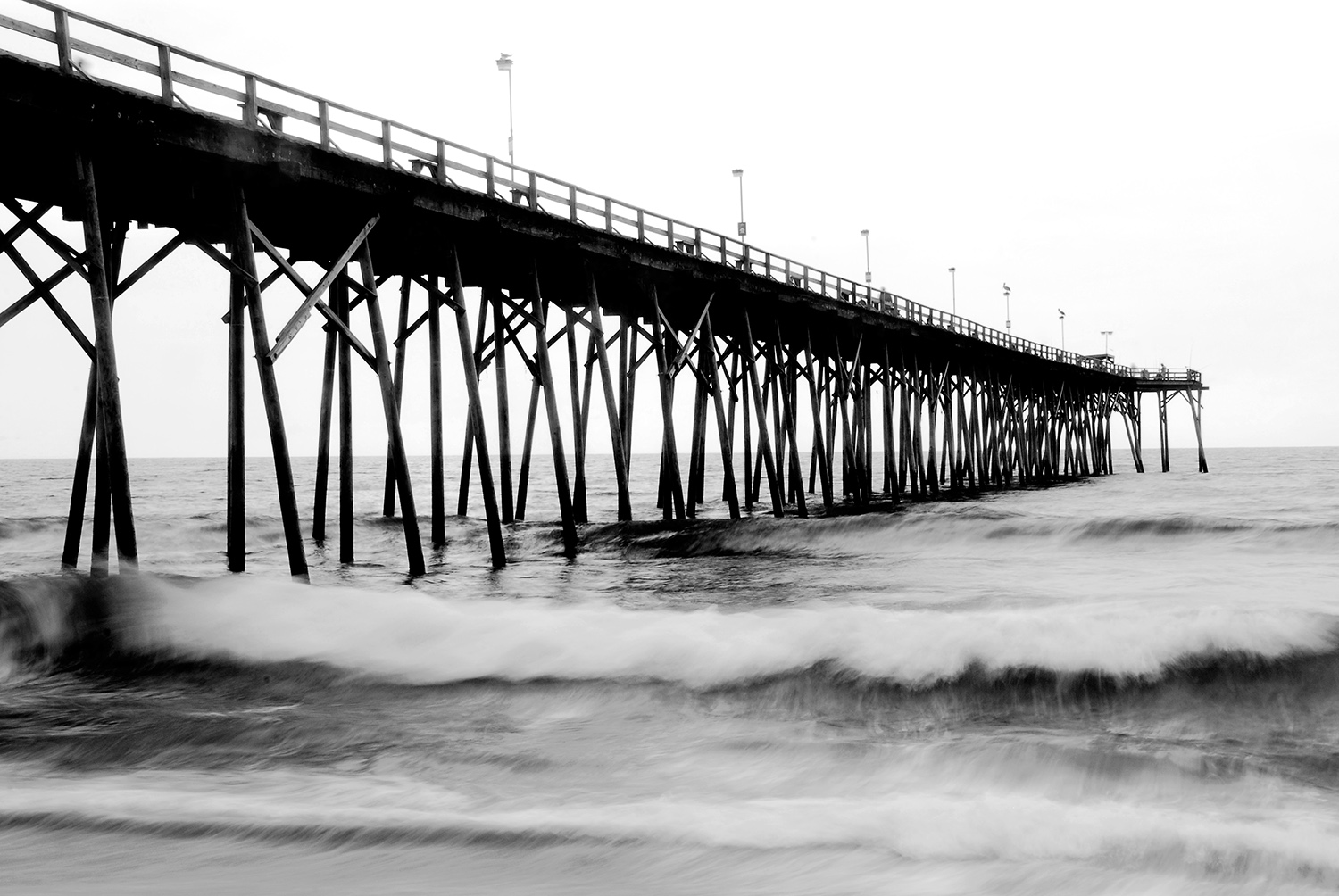 Kure_Beach_Fishing_Pier_Atlantic_Ocean_Waves_Blur_Vacation_Travel_Black-and-White_North-Carolina.jpg