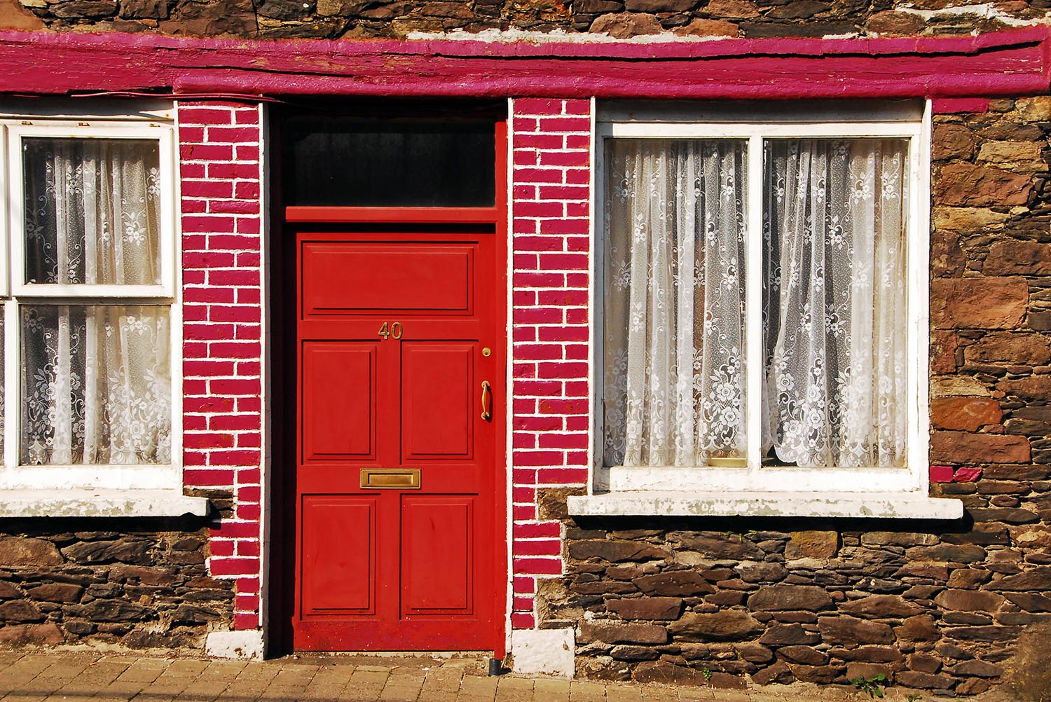 Door_Red_Window_Lace_Curtains_Stone_Wall_Exterior_Castlegregory_Ireland.jpg