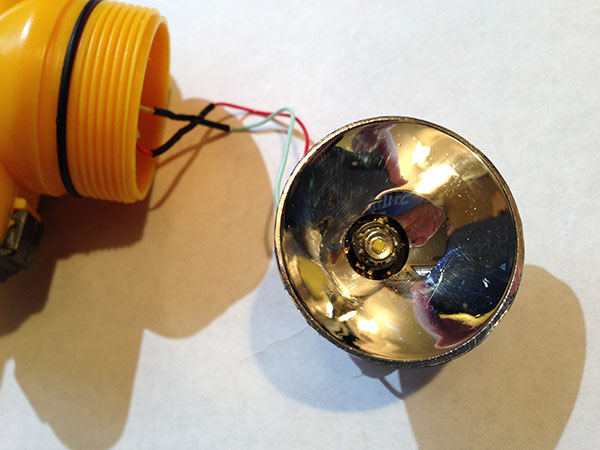I had to drill out the hole in the reflector so the LED would fit.