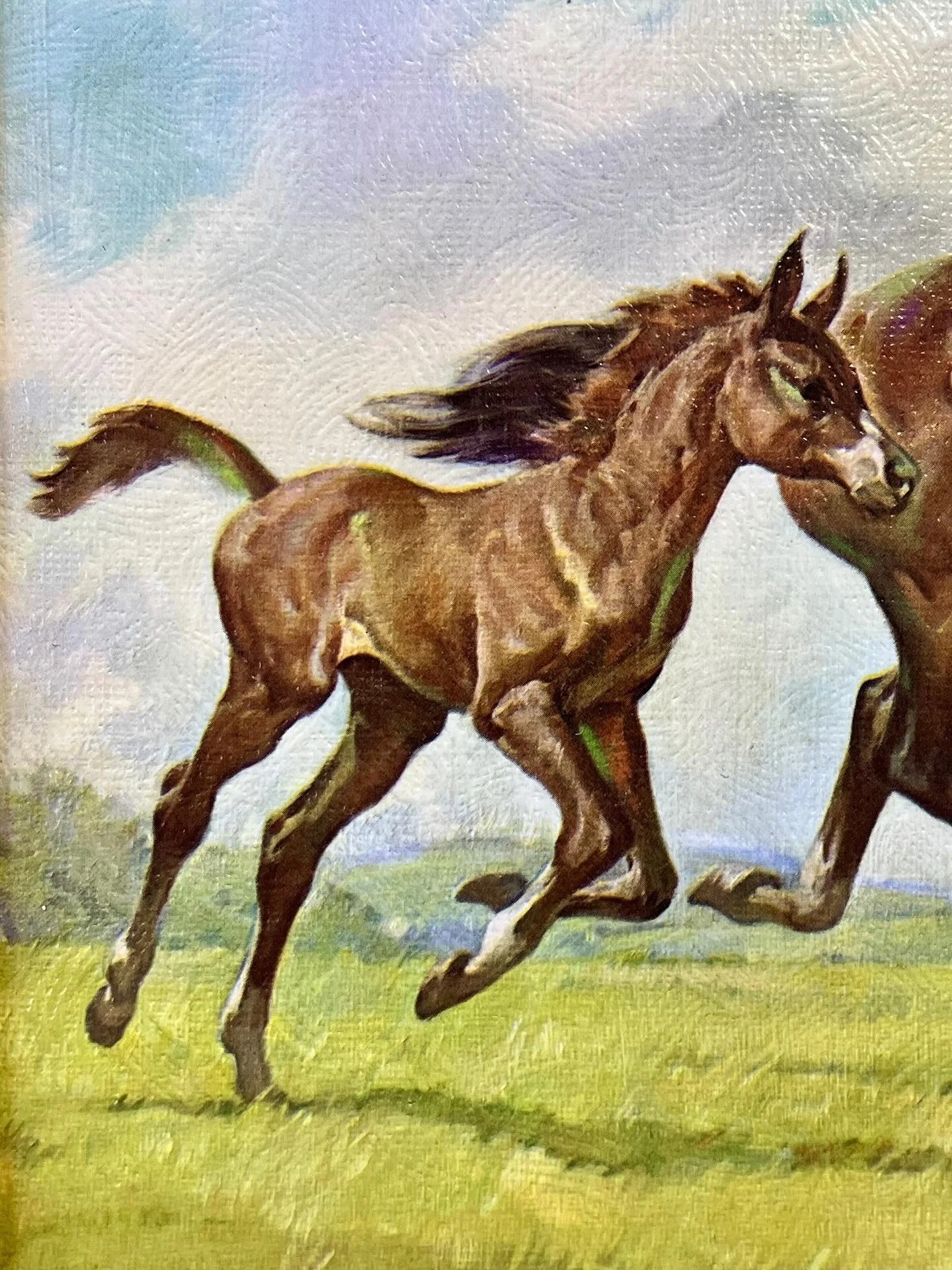 A little cutie with his mama in this 1960s Elmore Brown lithograph. Available on my online shop - link in bio.