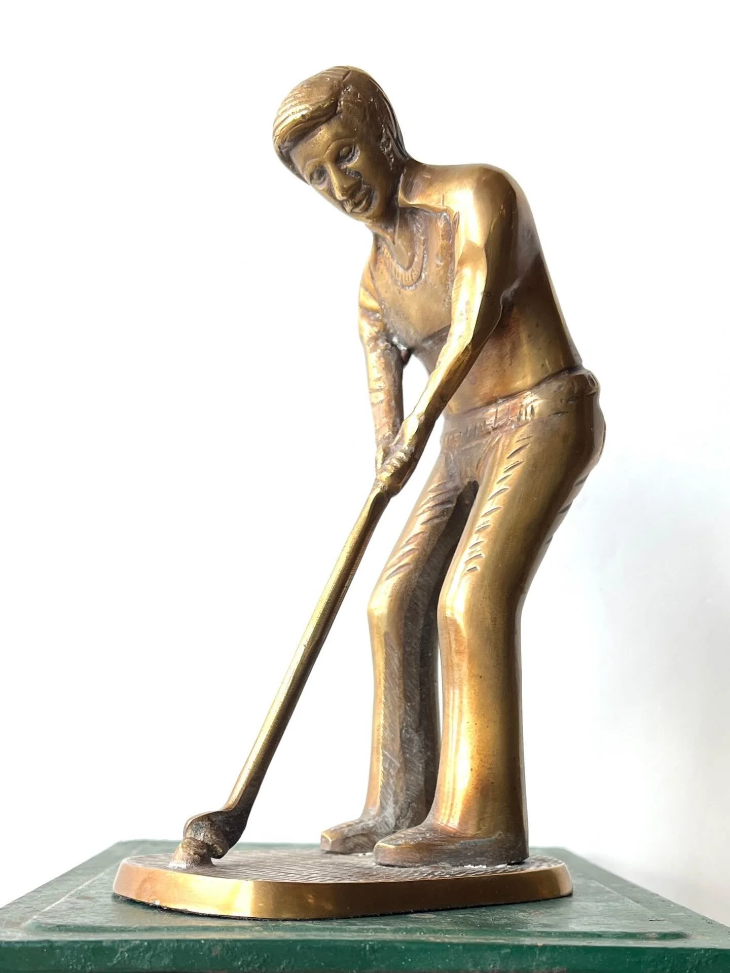 Vintage brass golfer available in my online store - link in bio.
