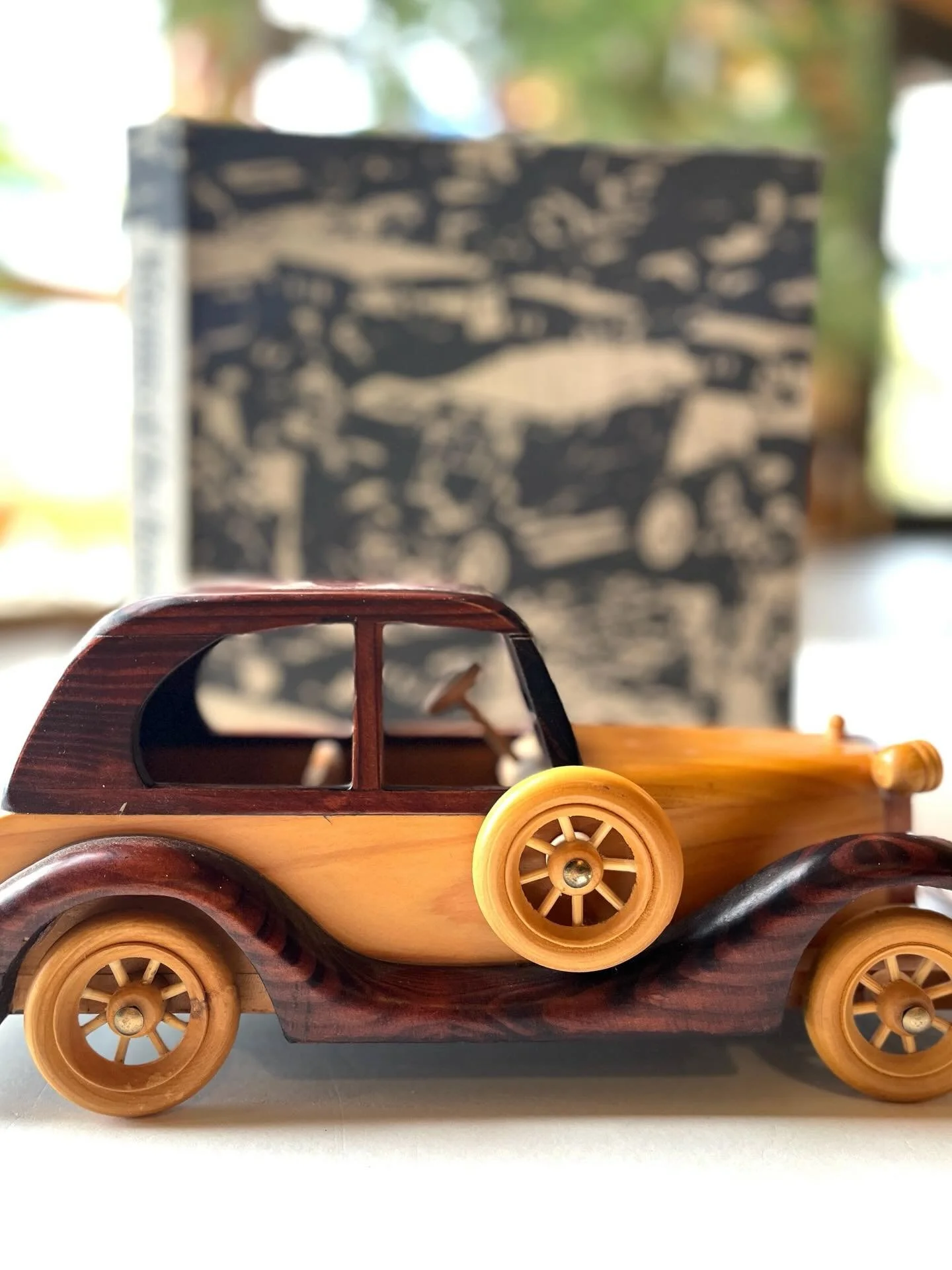 Crush the Patriarchy Collection. 
Vintage wooden car model and Veterans of the Road book available in my online store - link in bio.