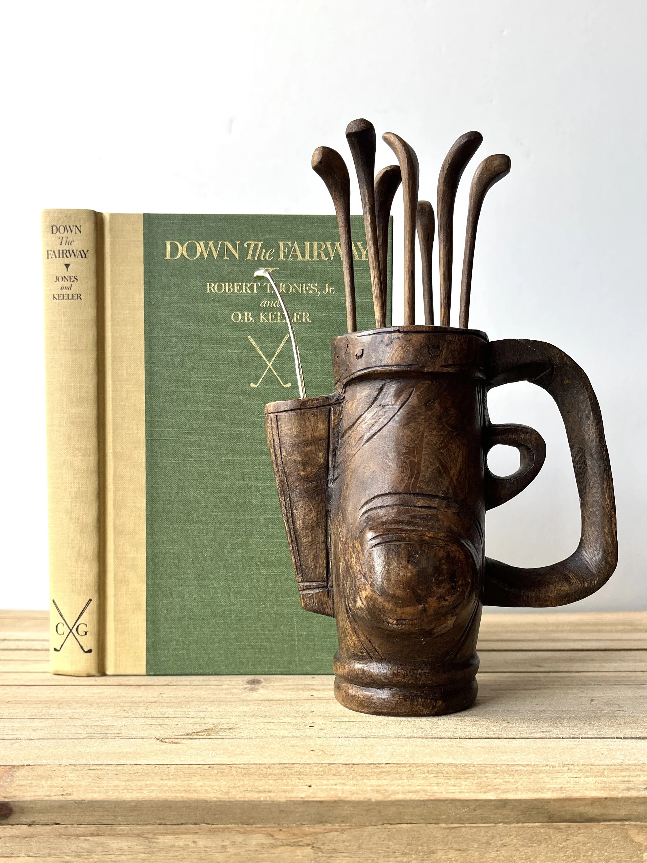 Wooden Golf Bag Decor or Appetizer Picks Set