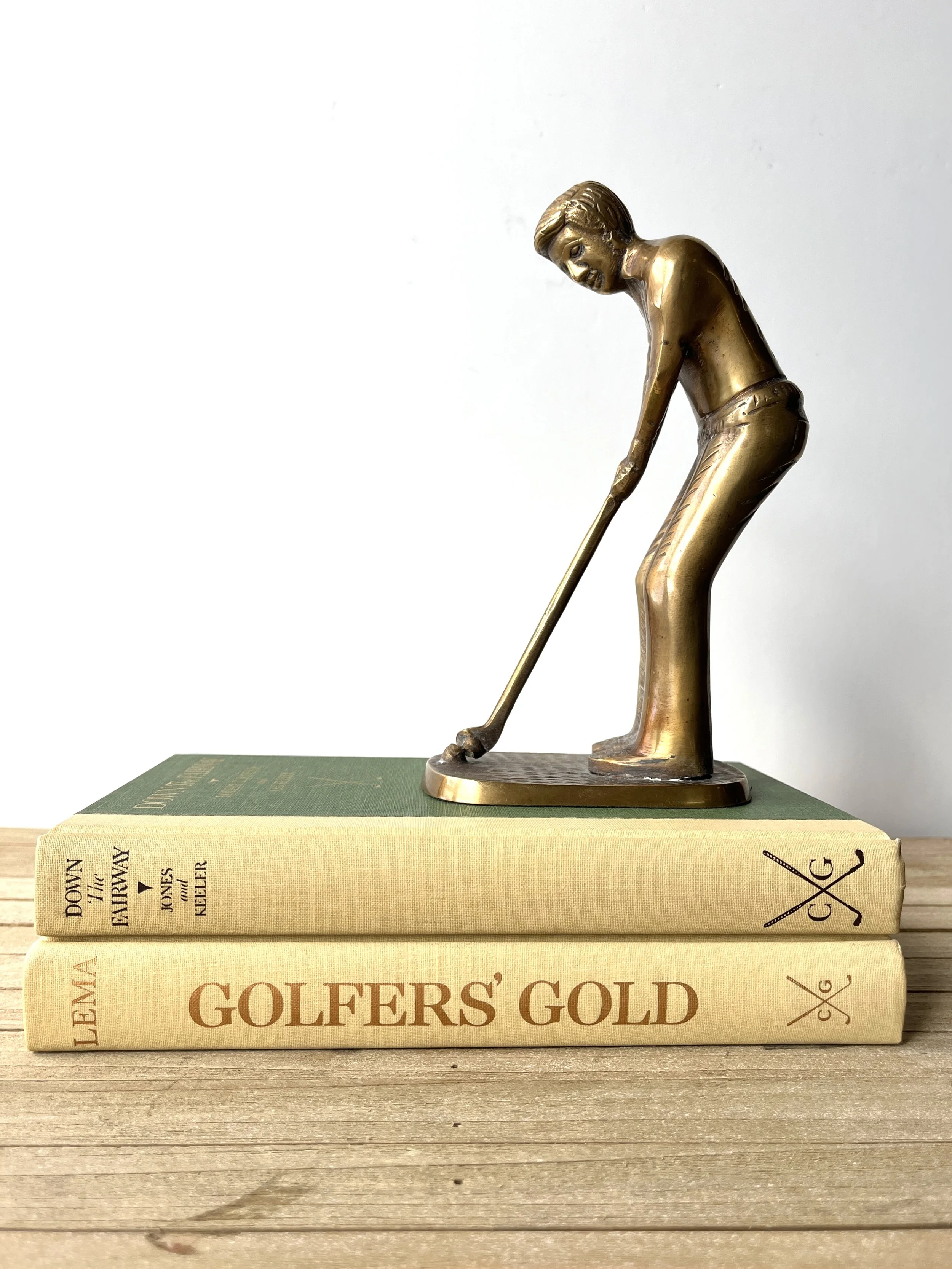 Vintage Brass Golfer Figurine