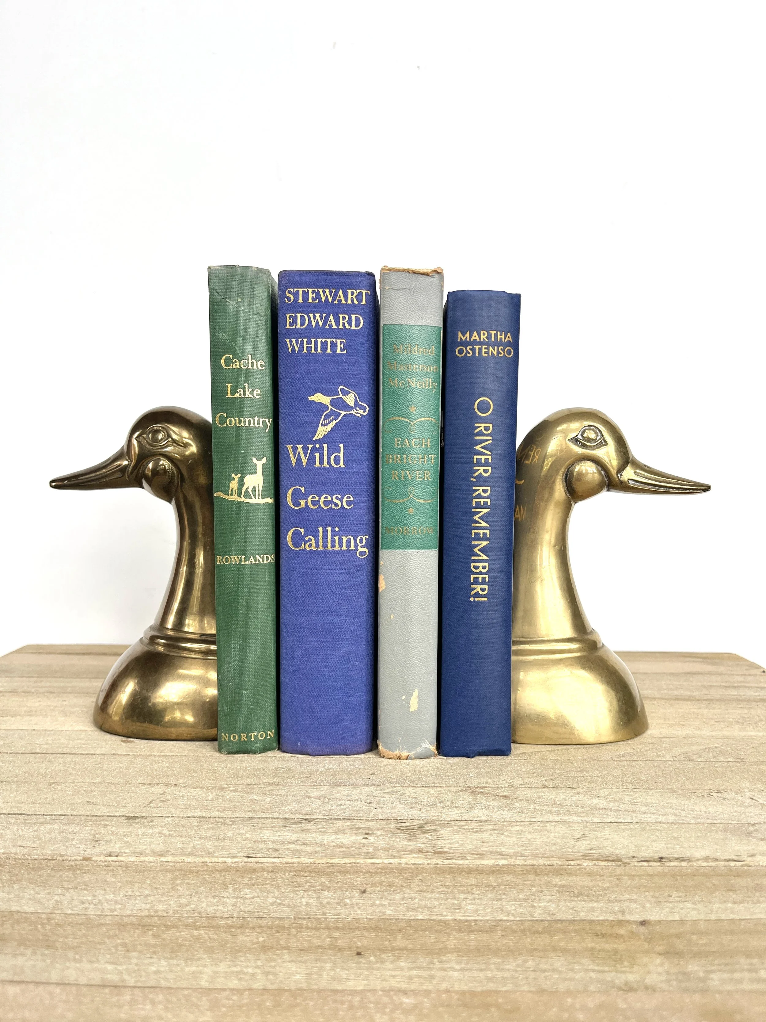 Vintage Brass Duck Bookend Pair