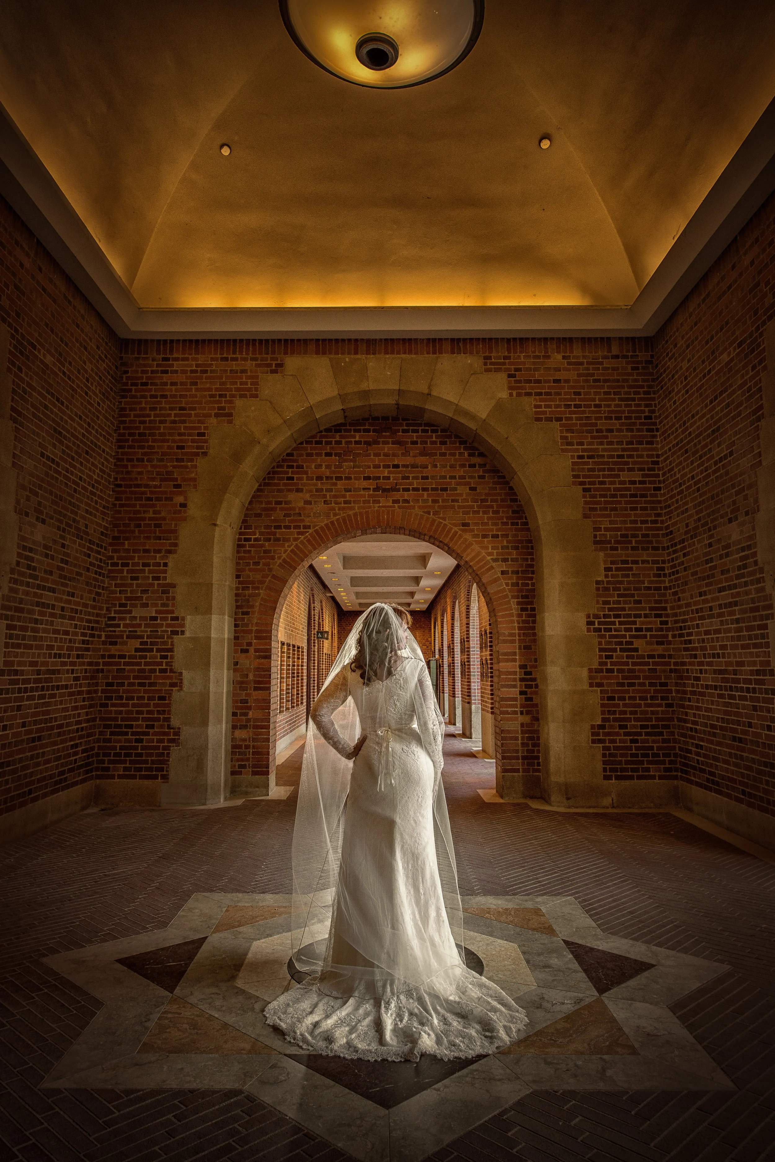 Bride At Town And Gown Of USC University In Los Angeles
