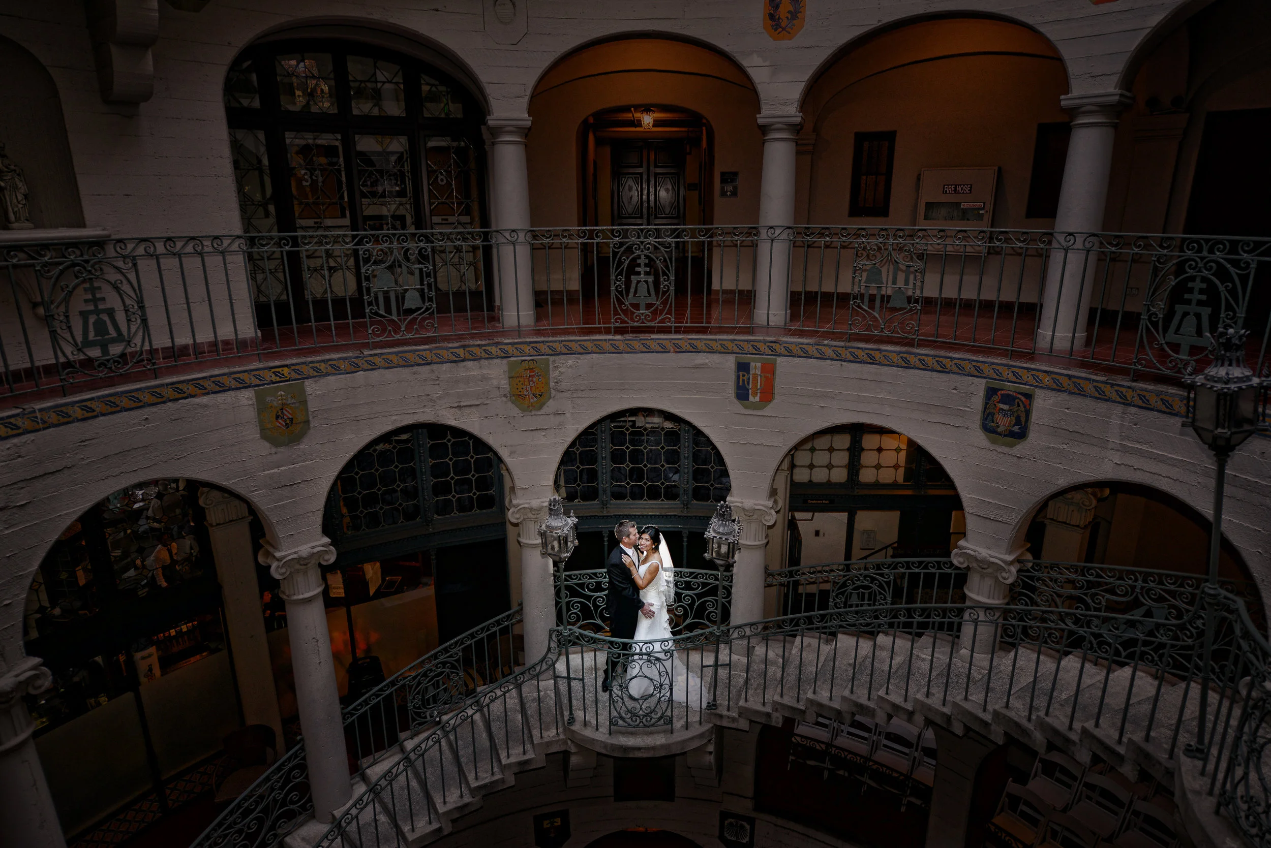 Bride And Groom At Mission Inn Hotel In Riverside