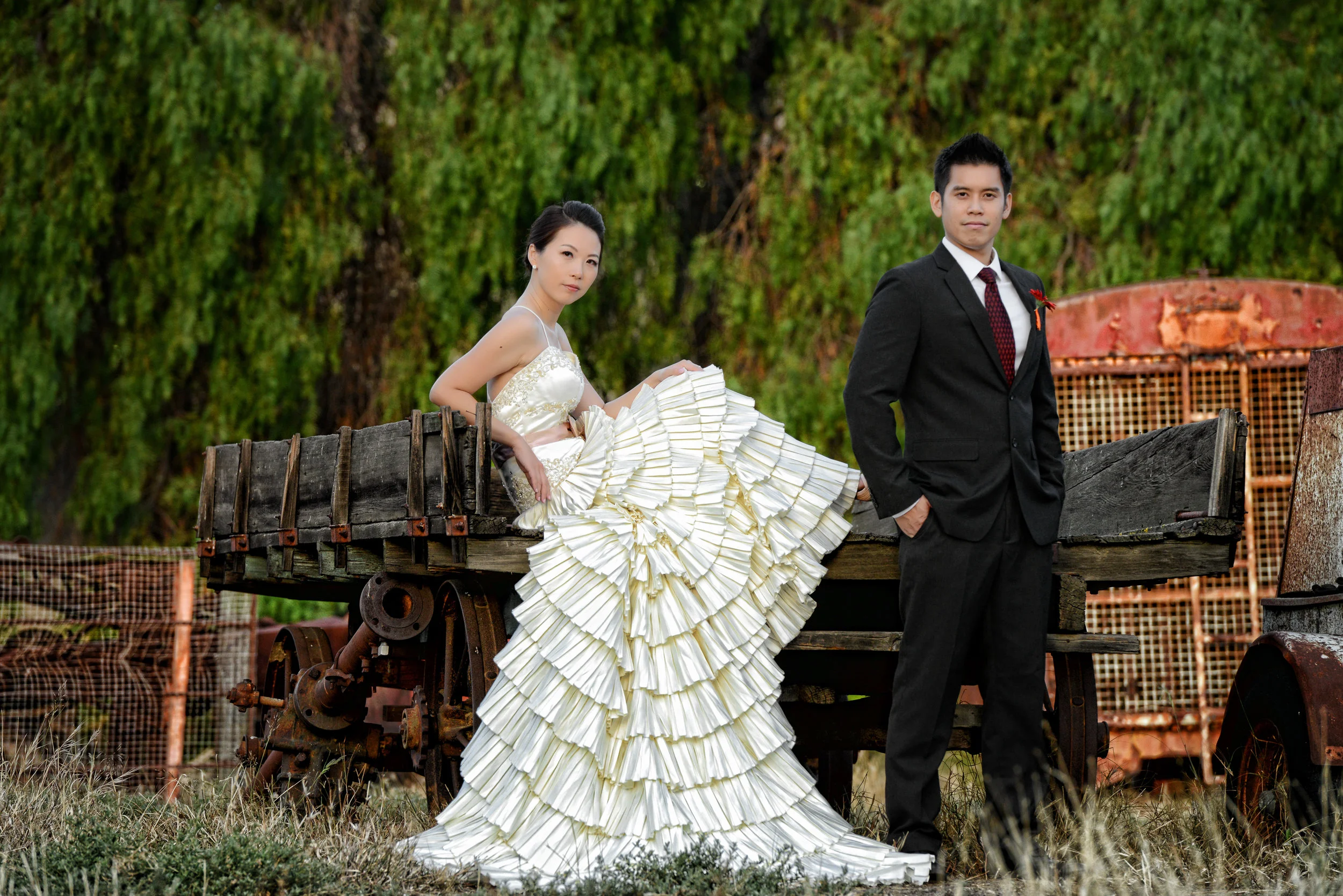 Bride And Groom At Hathaway Ranch In Santa Fe Springs