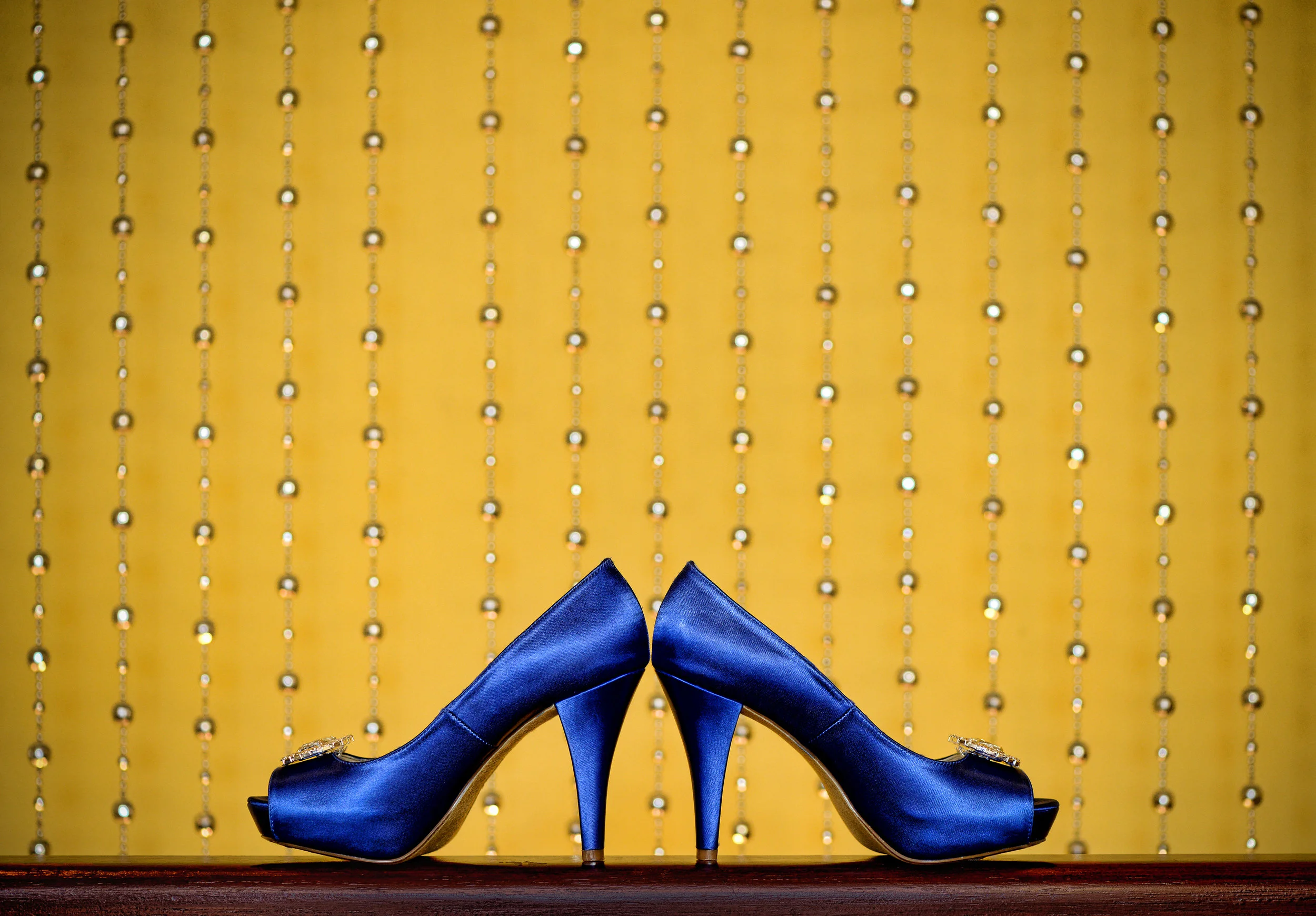 Blue wedding shoes