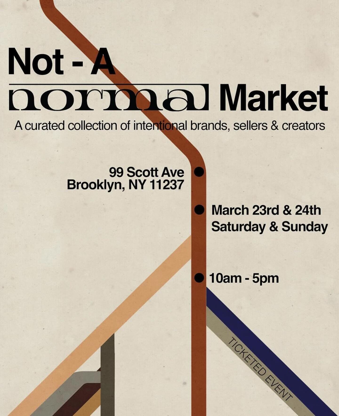 Join us at Not-A-Normal Market today and tomorrow❣️
.
Hosted by @normal.nyc, the market will feature a curated collection of local, national, and global brands, designers, and collectors. From locally crafted furniture and textiles to ceramics, home 