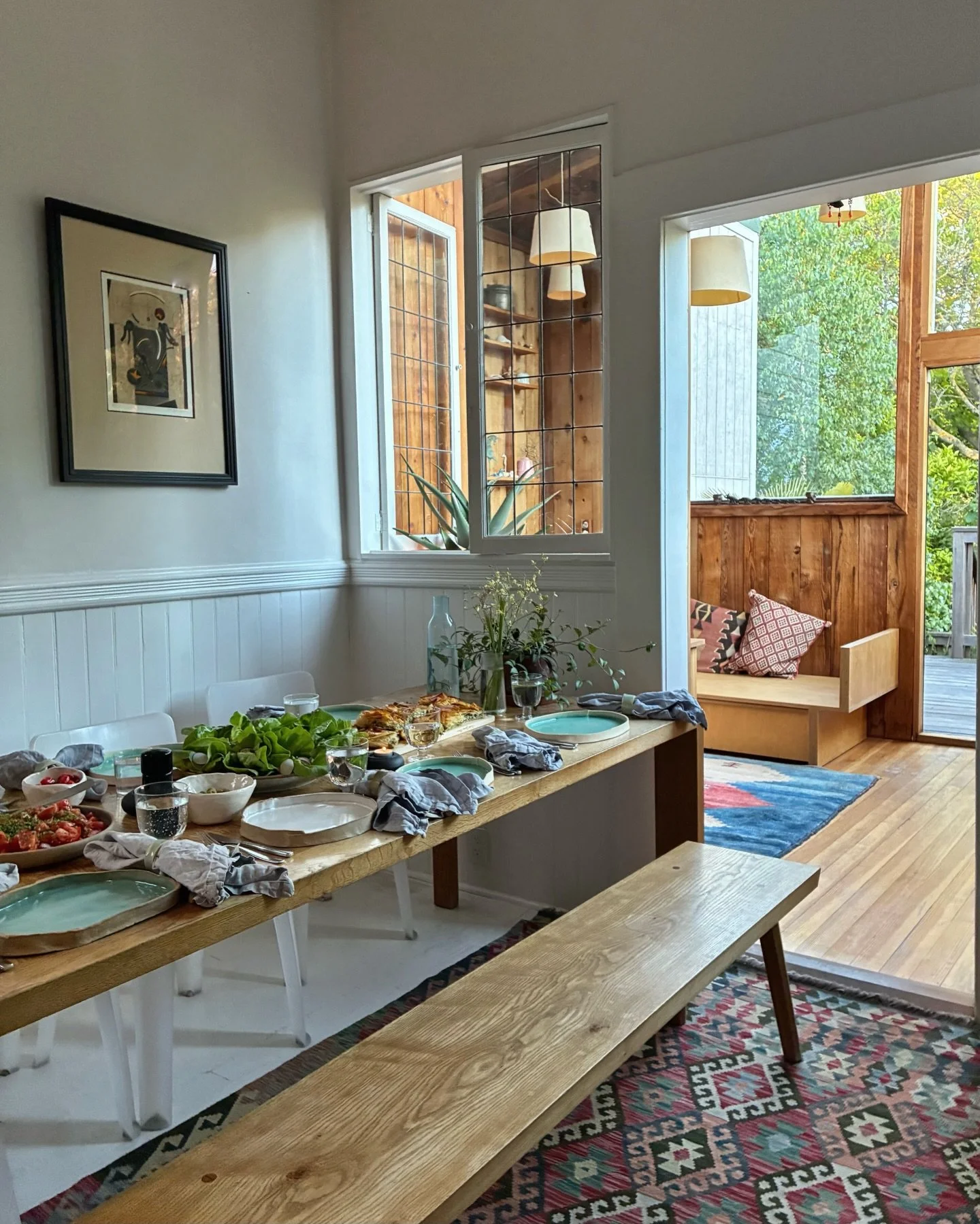 Unspooling the camera roll &hellip; memories of a dinner with friends, a rare warm spring evening in San Francisco, a table set with the hosts&rsquo; eclectic ceramics and scrumptious platters of food, an airy space surrounded by art and light &helli