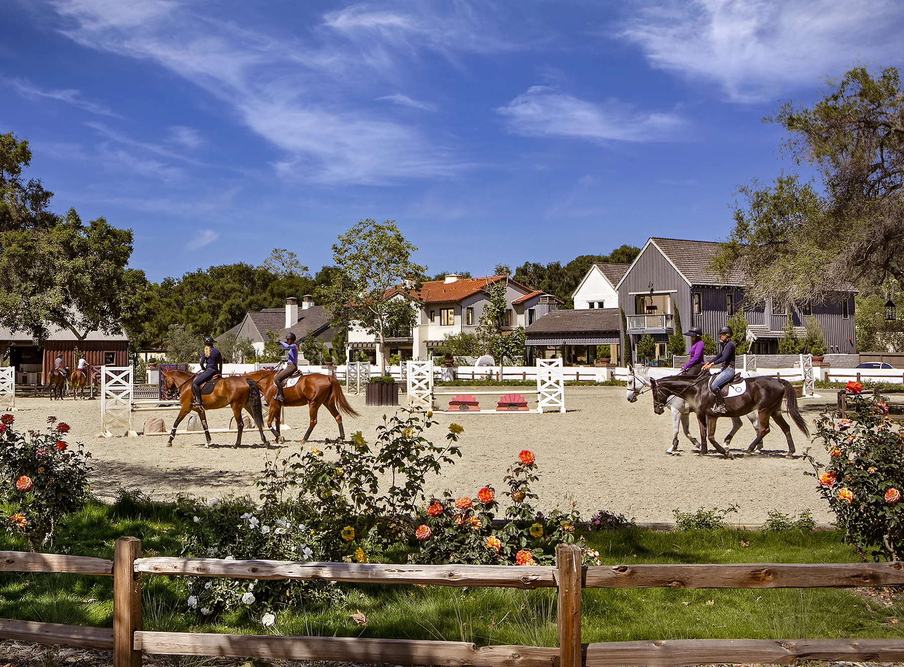 An exercise ring at the Oak Farms equestrian training and boarding center in San Juan Capistrano, Calif. (Eric Figge Photography)