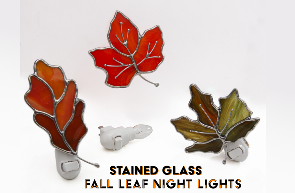 Stained Glass Fall Leaf Night Lights