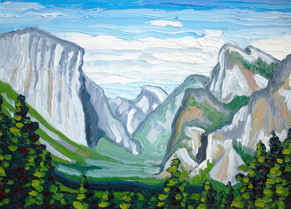 El Capitan and Half Dome, Yosemite National Park (5 x 7 inches)