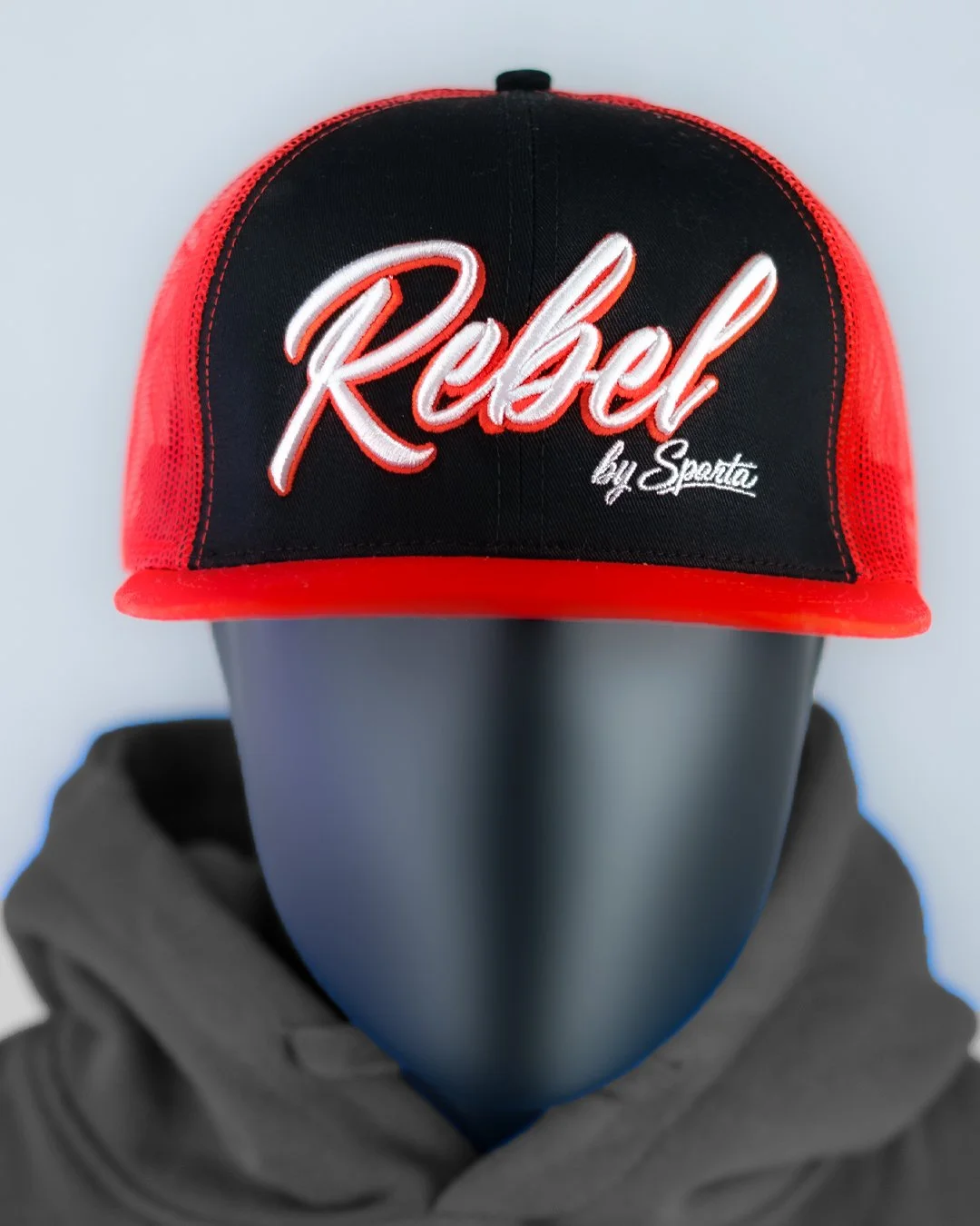 Rebel by Sparta Trucker Hat (Red & Black)