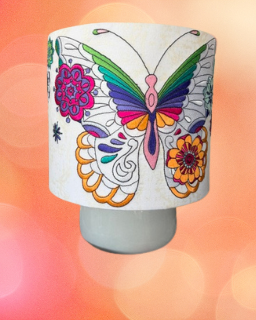 Machine Embroidery Workshop Lamp Shade.