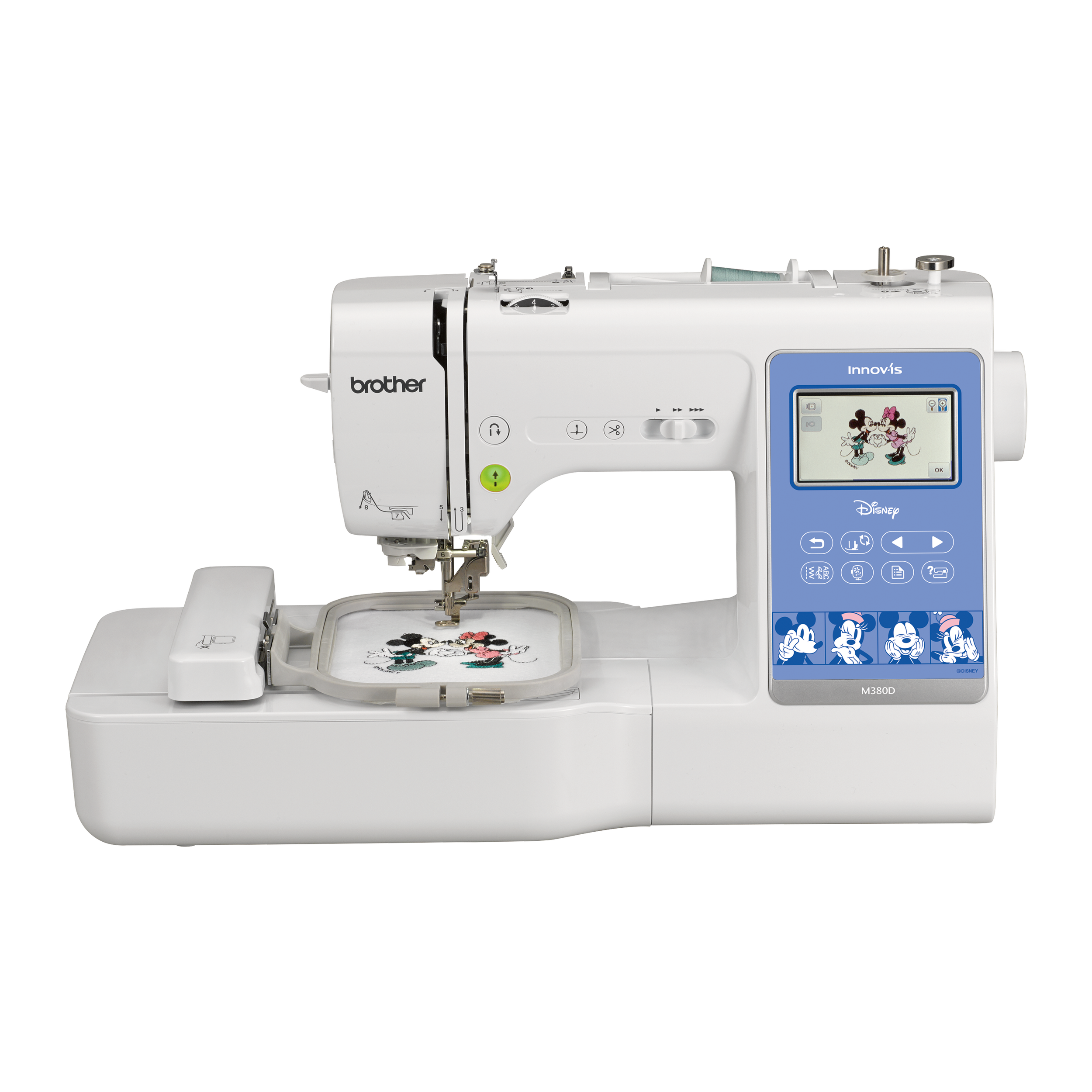 Brother M380D Computerised Sewing Machine with Embroidery Arm Front Facing PNG.png