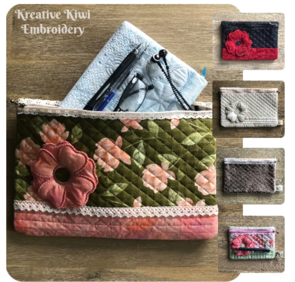 June's Machine Embroidery Workshop — Lace Zip Bag with 3D Flower Thursday 18th June