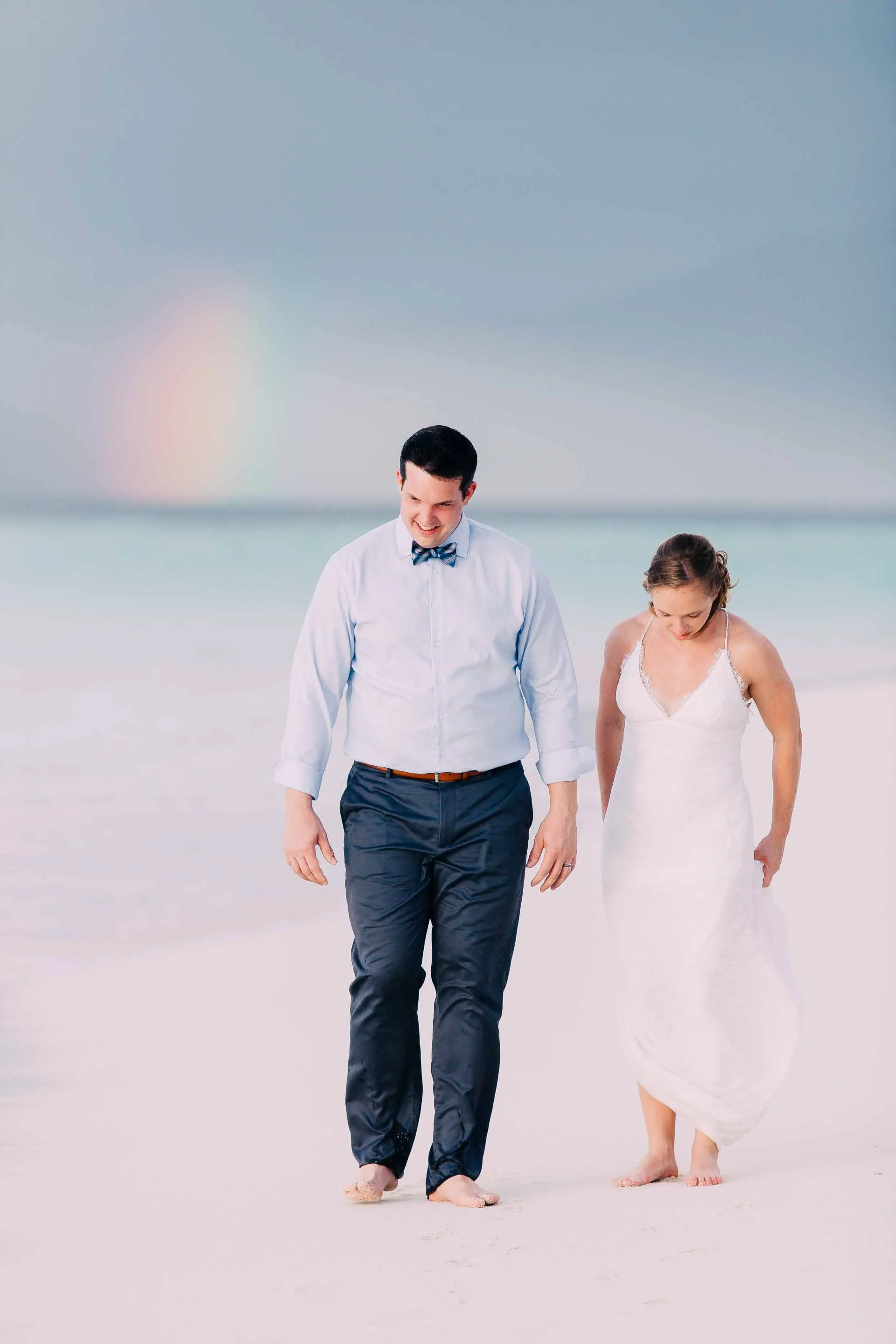 A tropical rainbow made an appearance while we were on the beach.