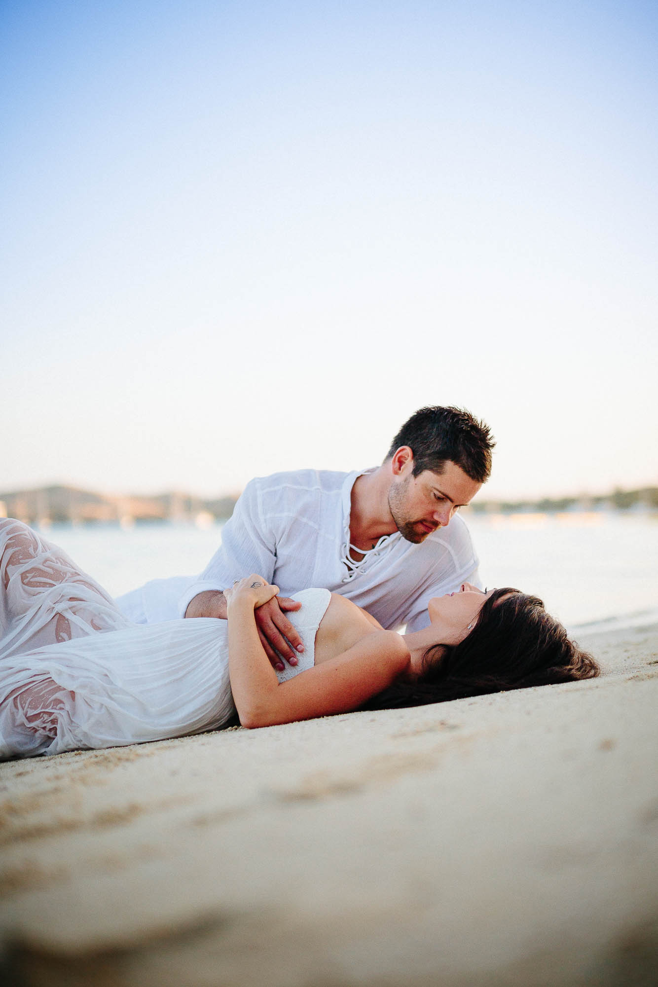 couple lying on the beach