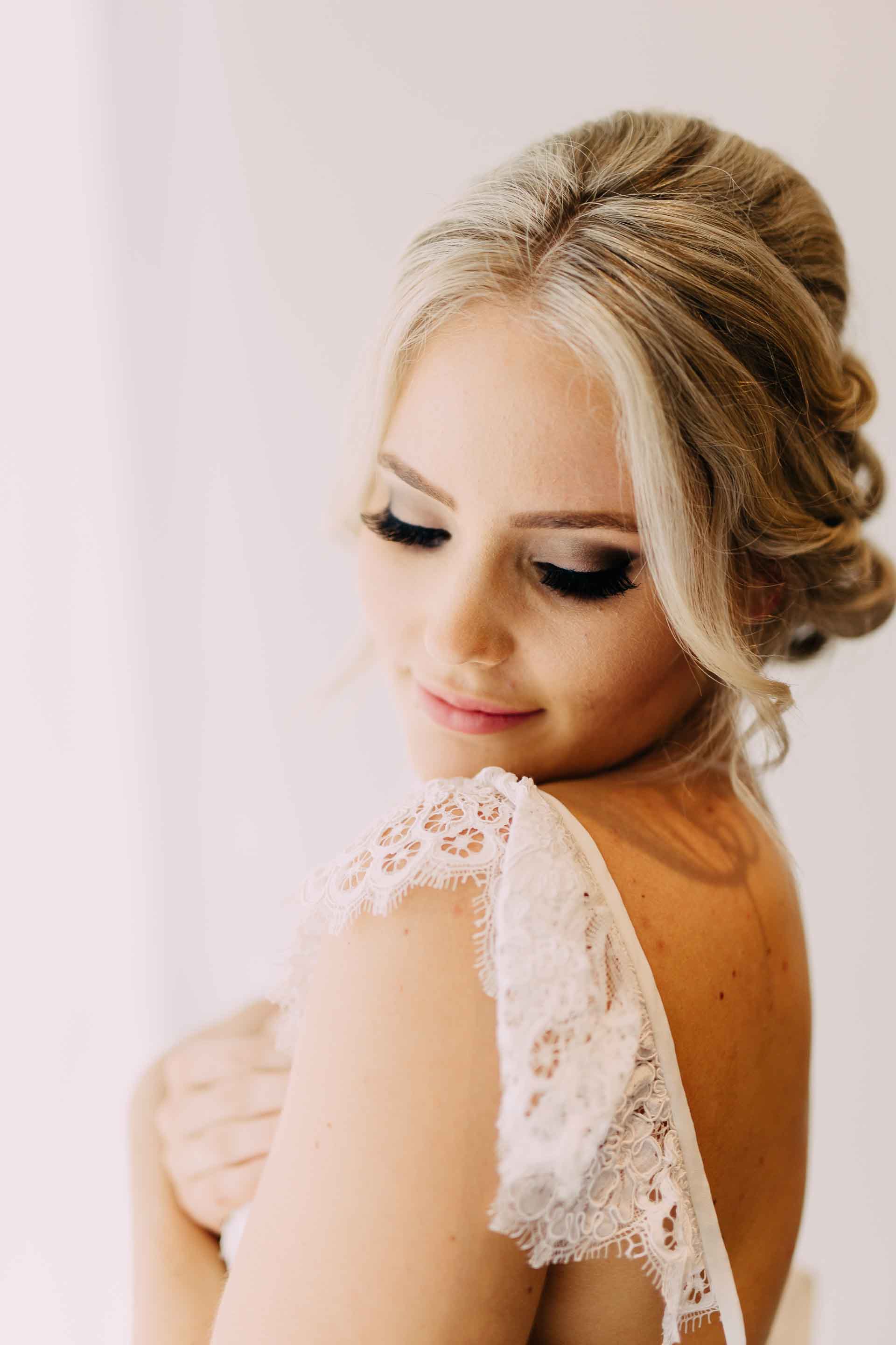 Beautiful bridal hair and makeup.