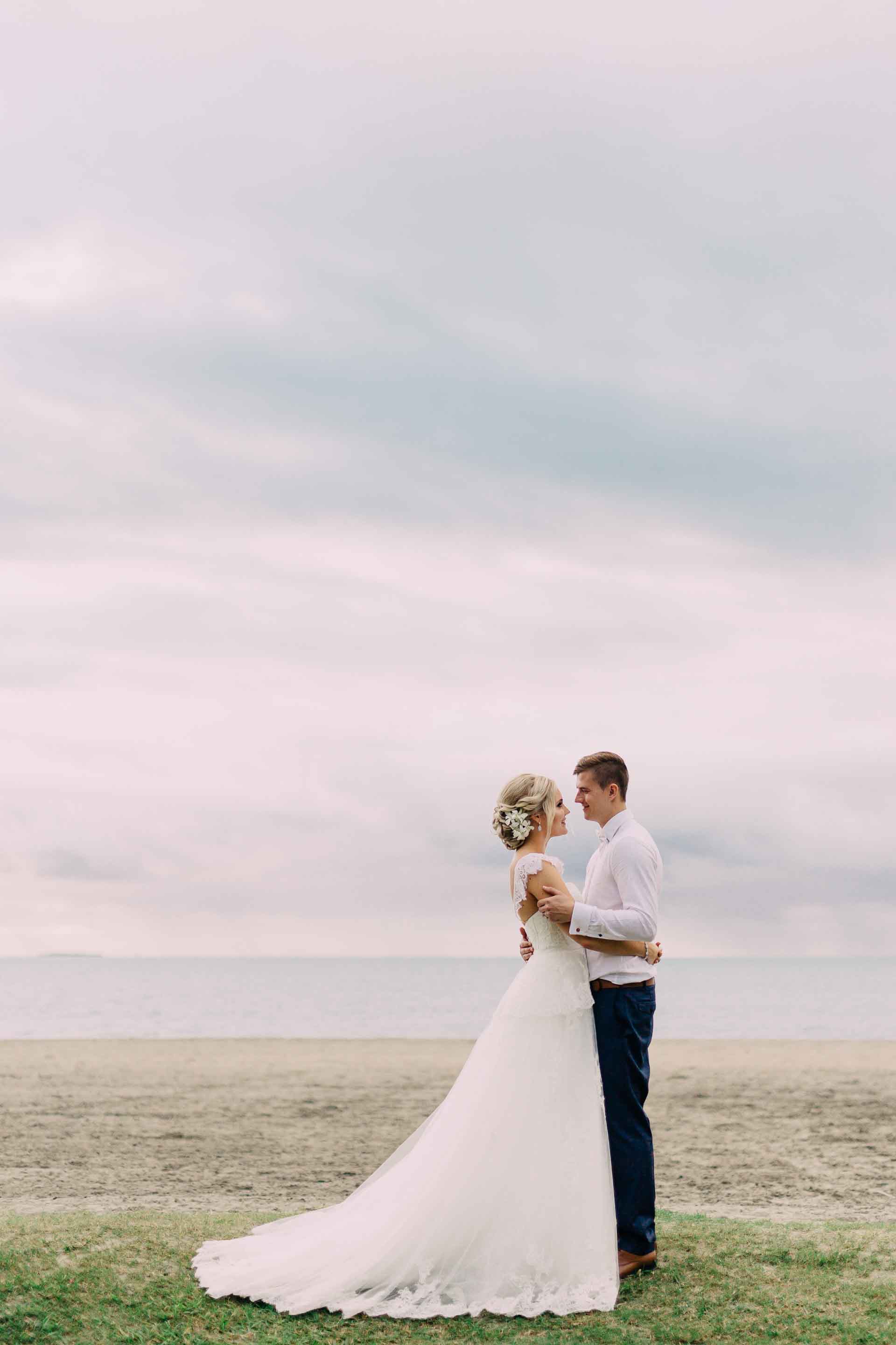 Perfect wedding day. Fiji bride and groom at the Hilton.