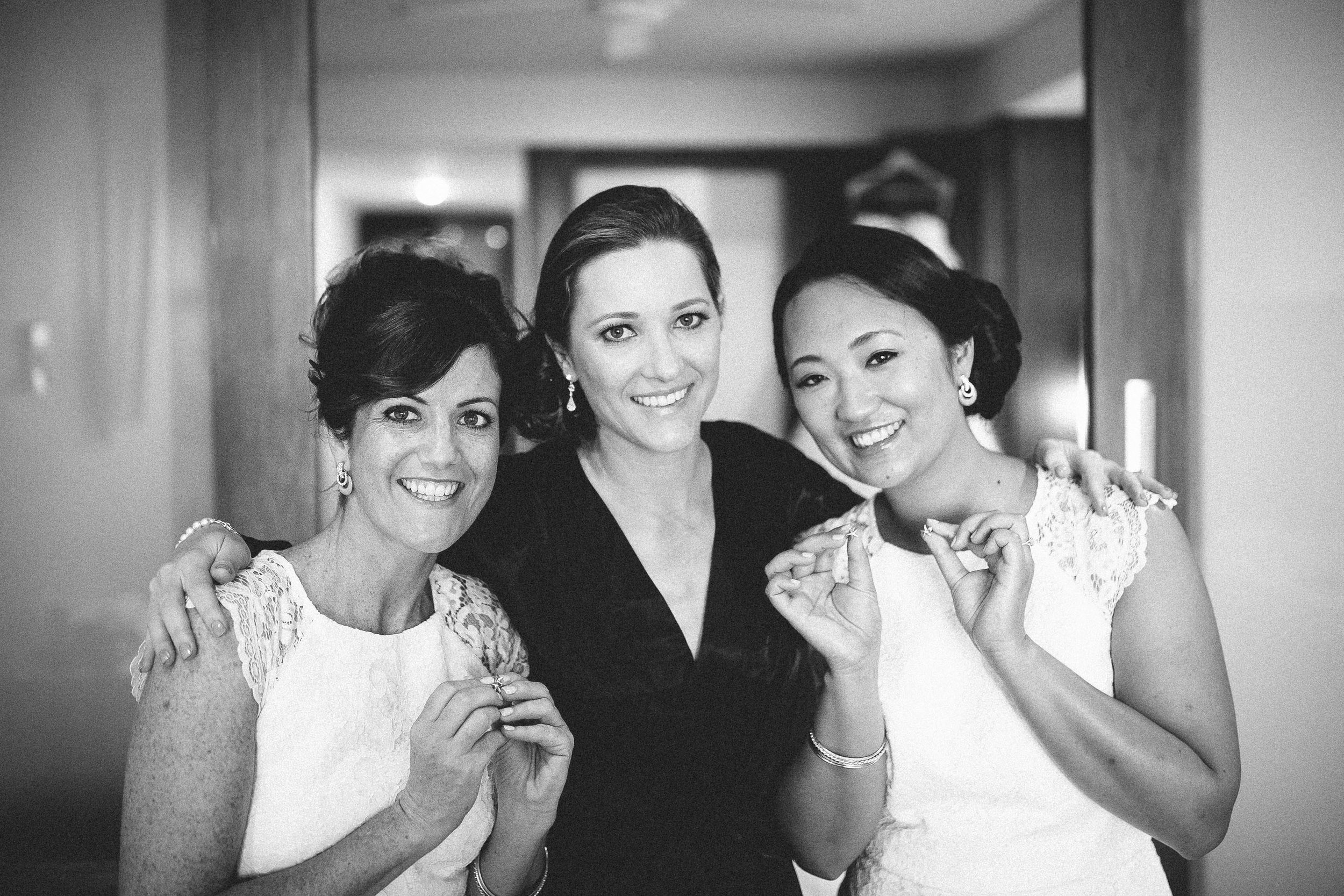 bridesmaids receiving gifts