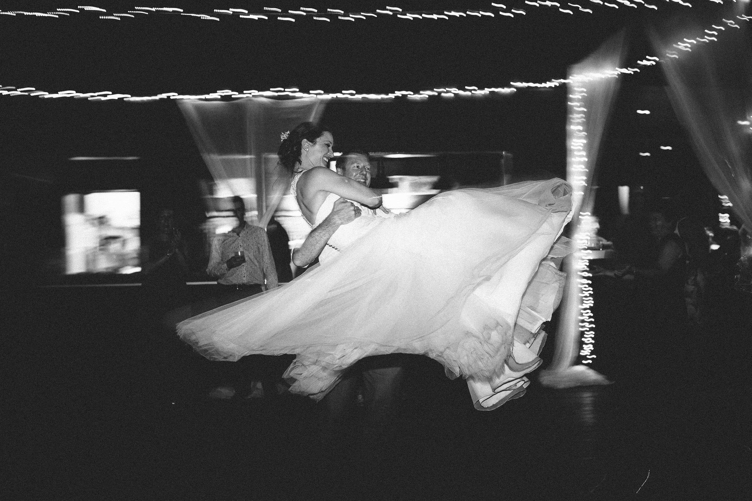 the newlyweds dancing on their wedding night
