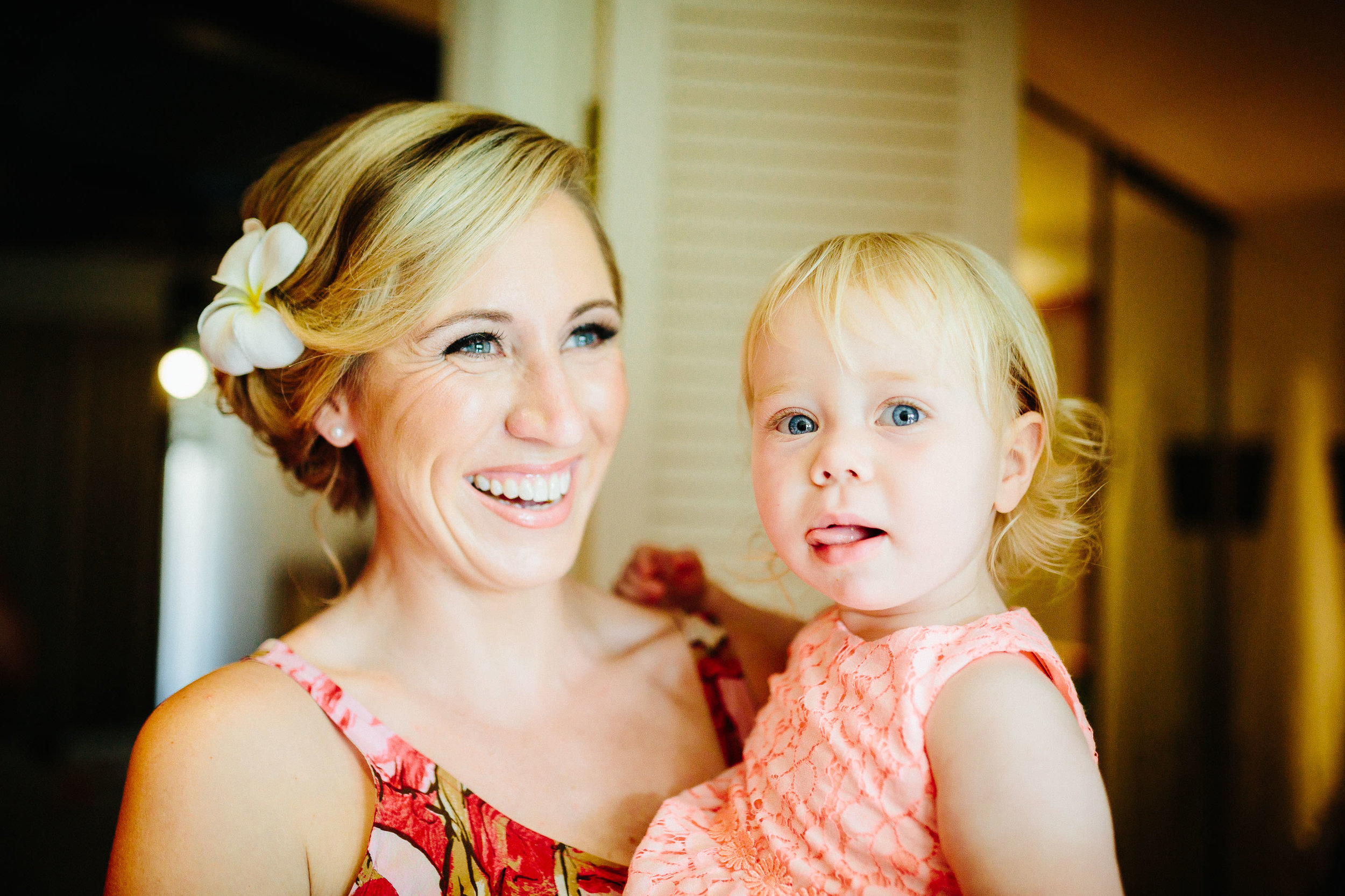 bridesmaid and daughter