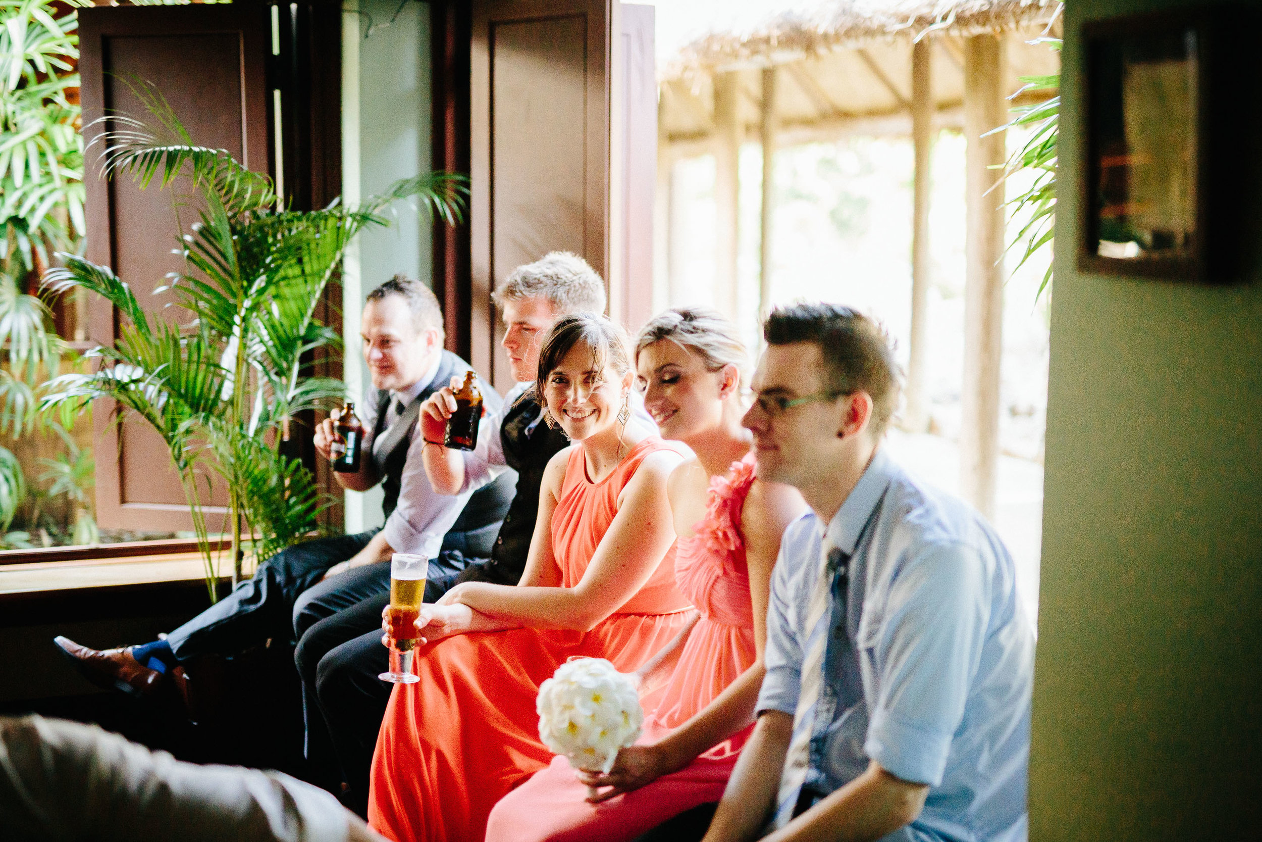 guests enjoying a drink before the reception