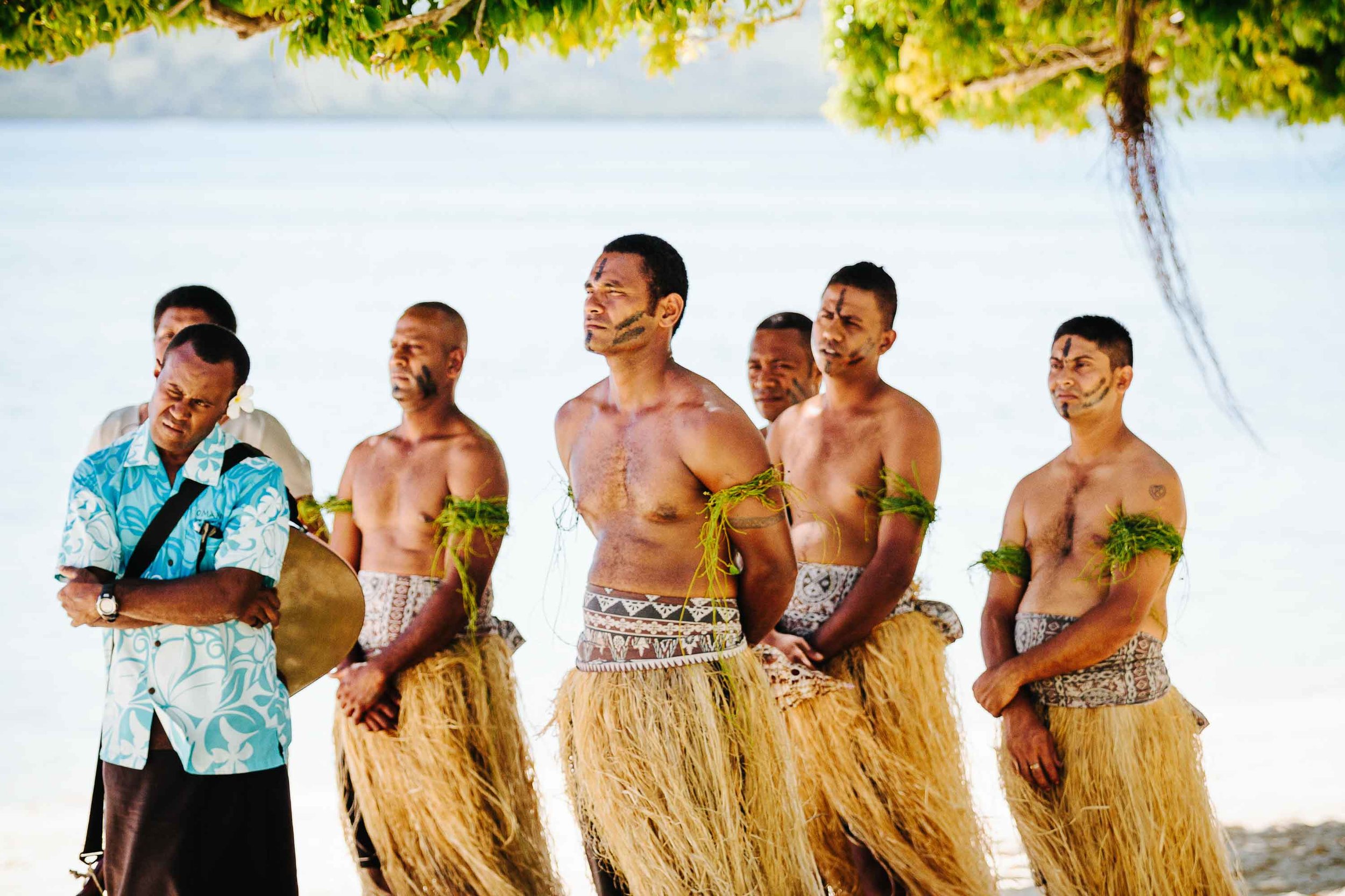 Fijian warriors observing ceremony