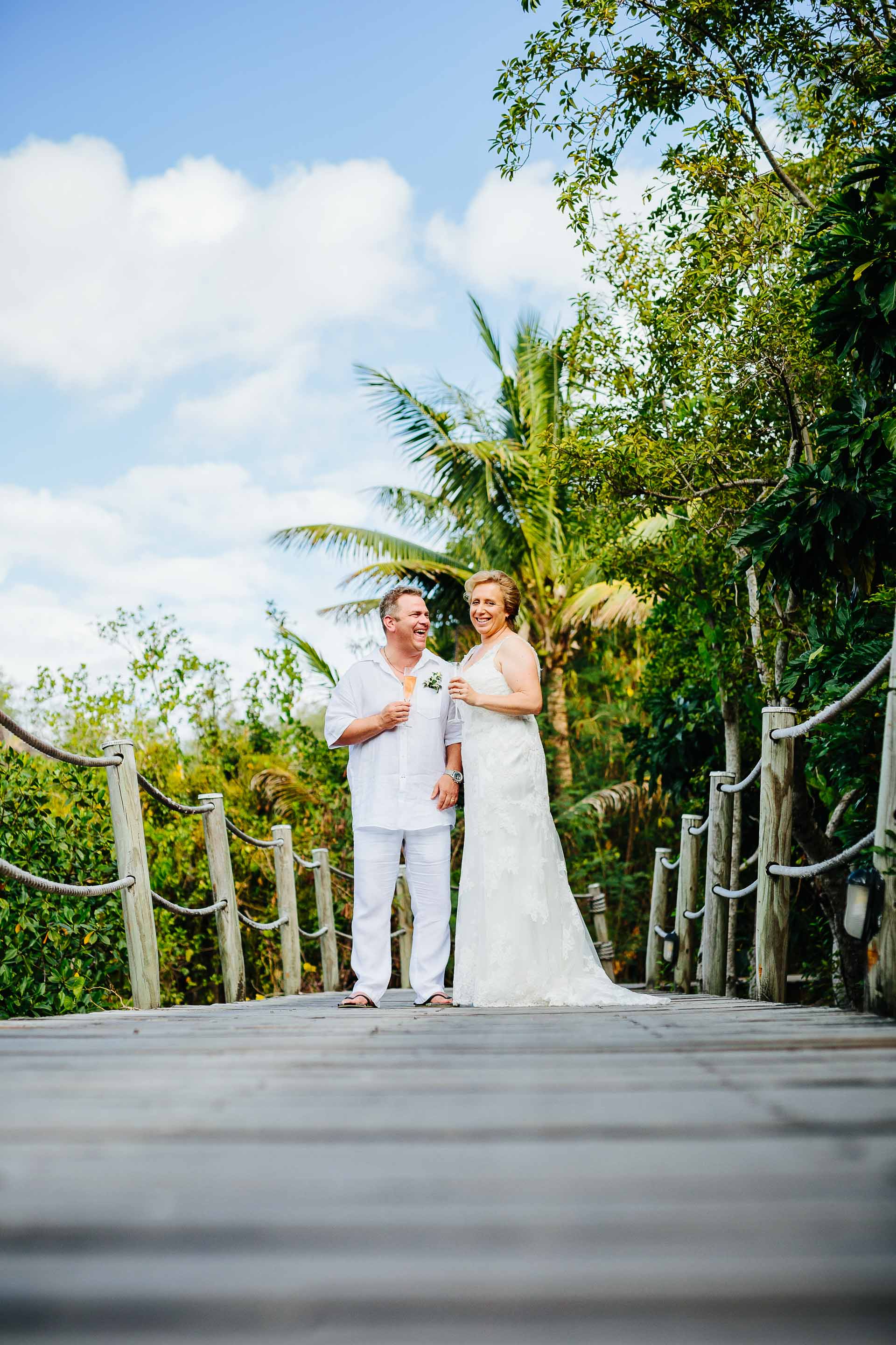 the couple on the pier over the mangroves