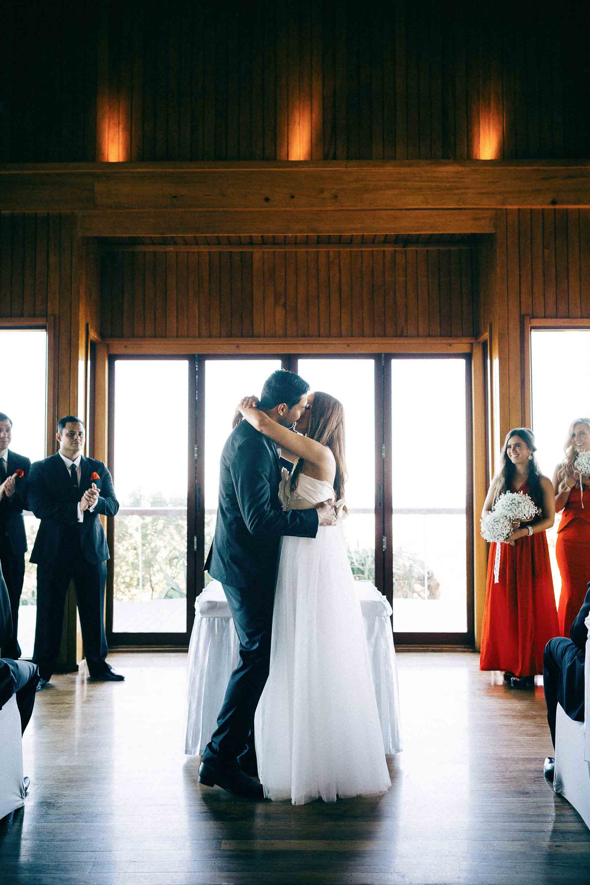 the first kiss as man and wife