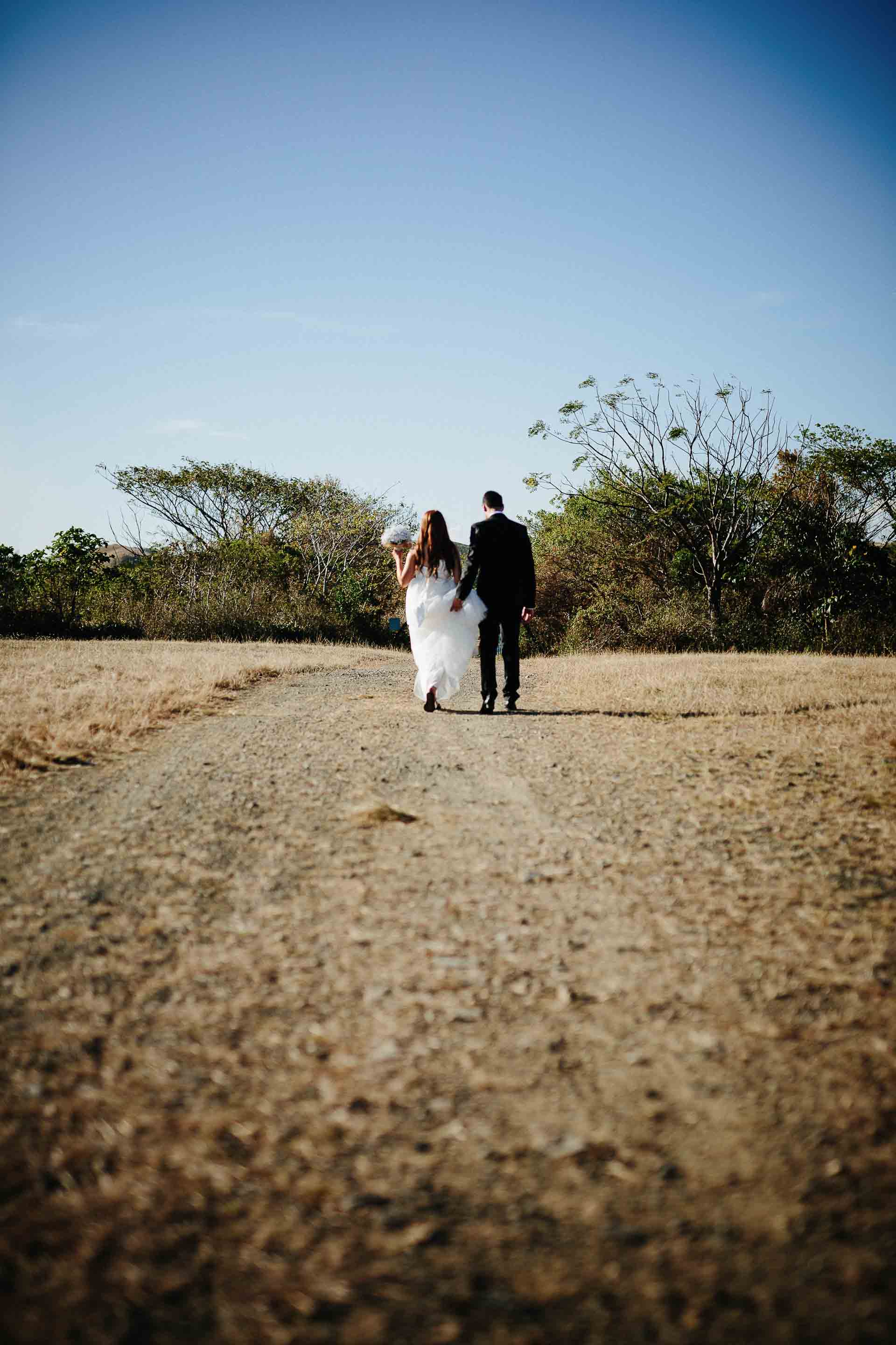 couple walking off int the distance