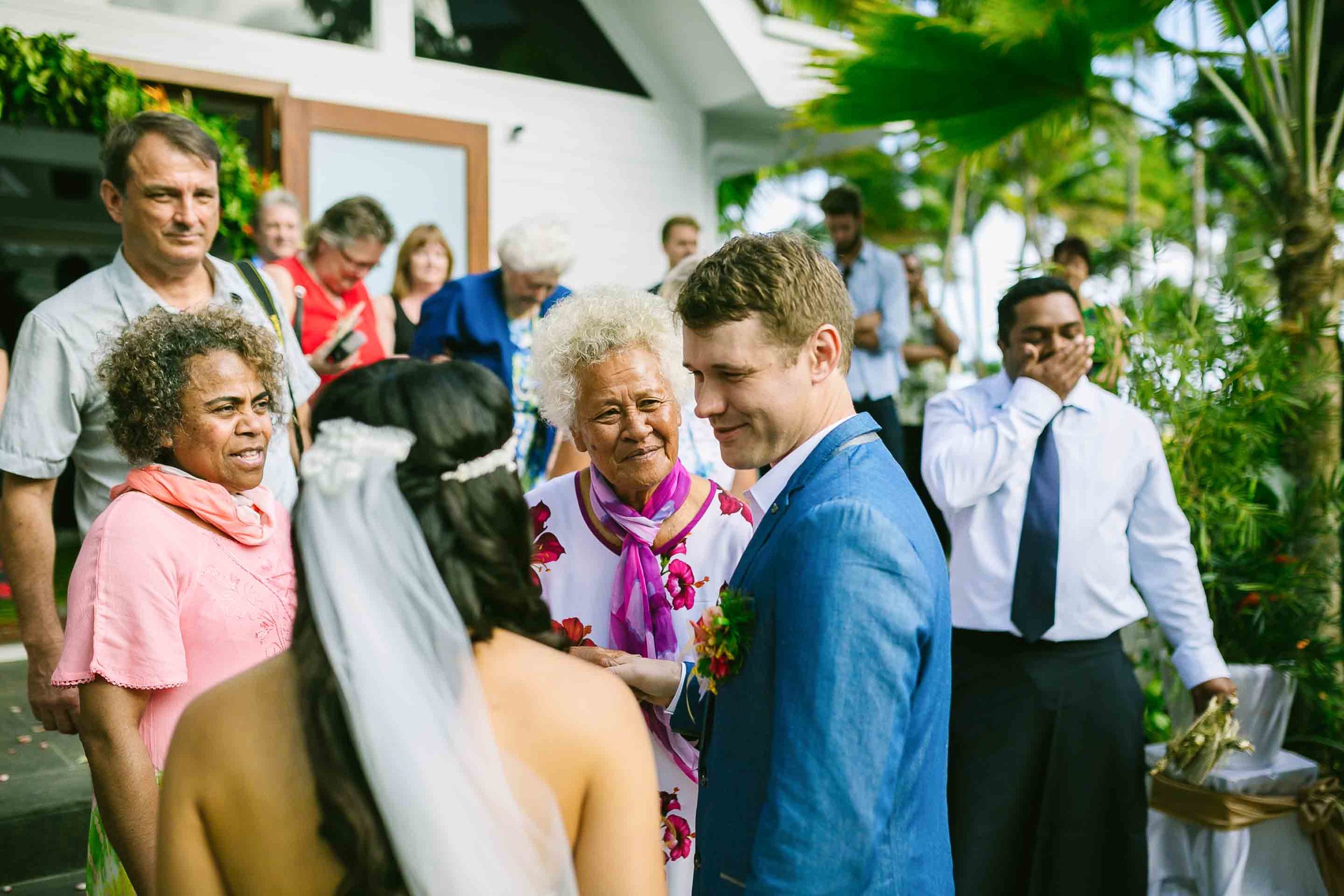 guests congratulating the couple on their marriage