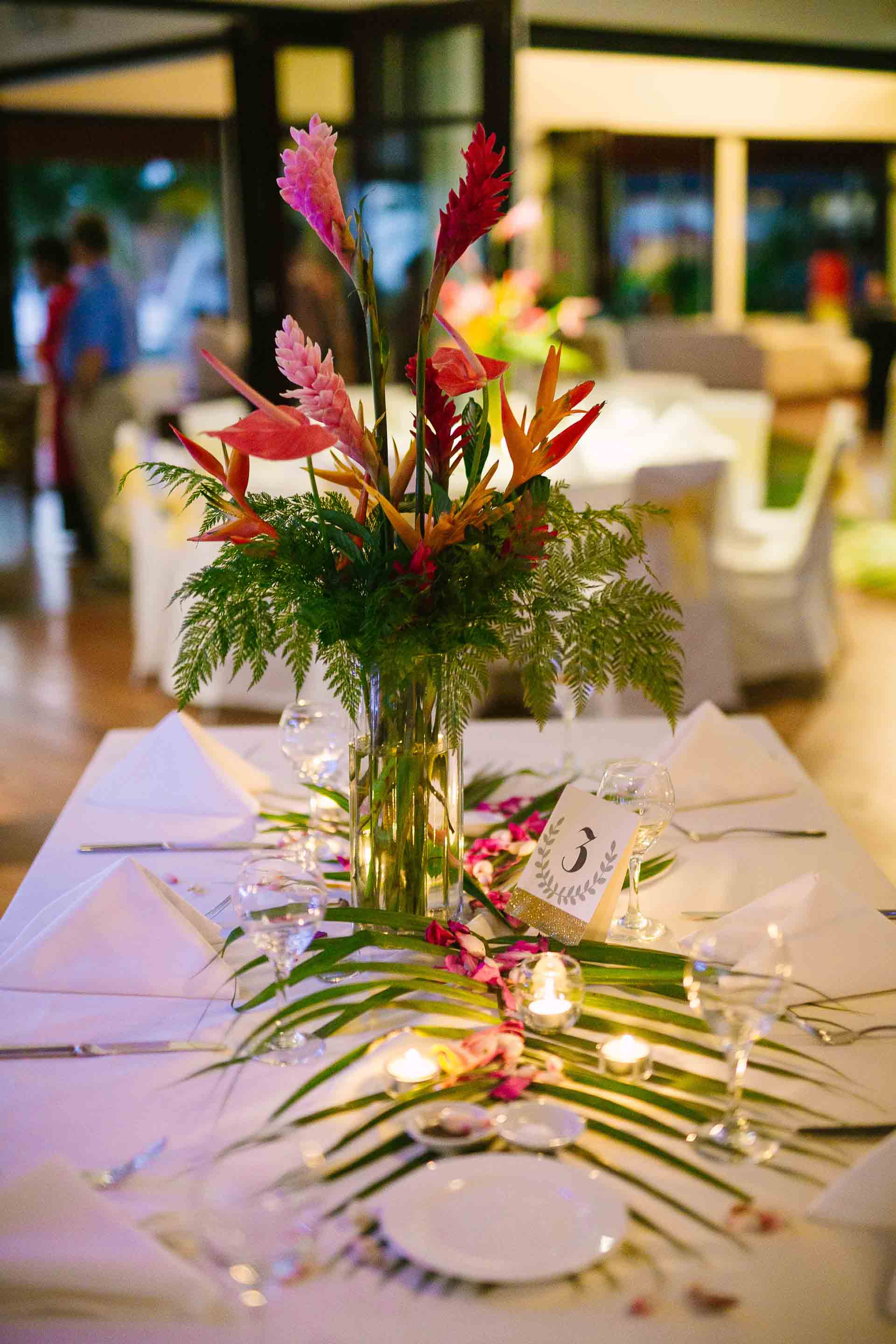 table setup of the reception