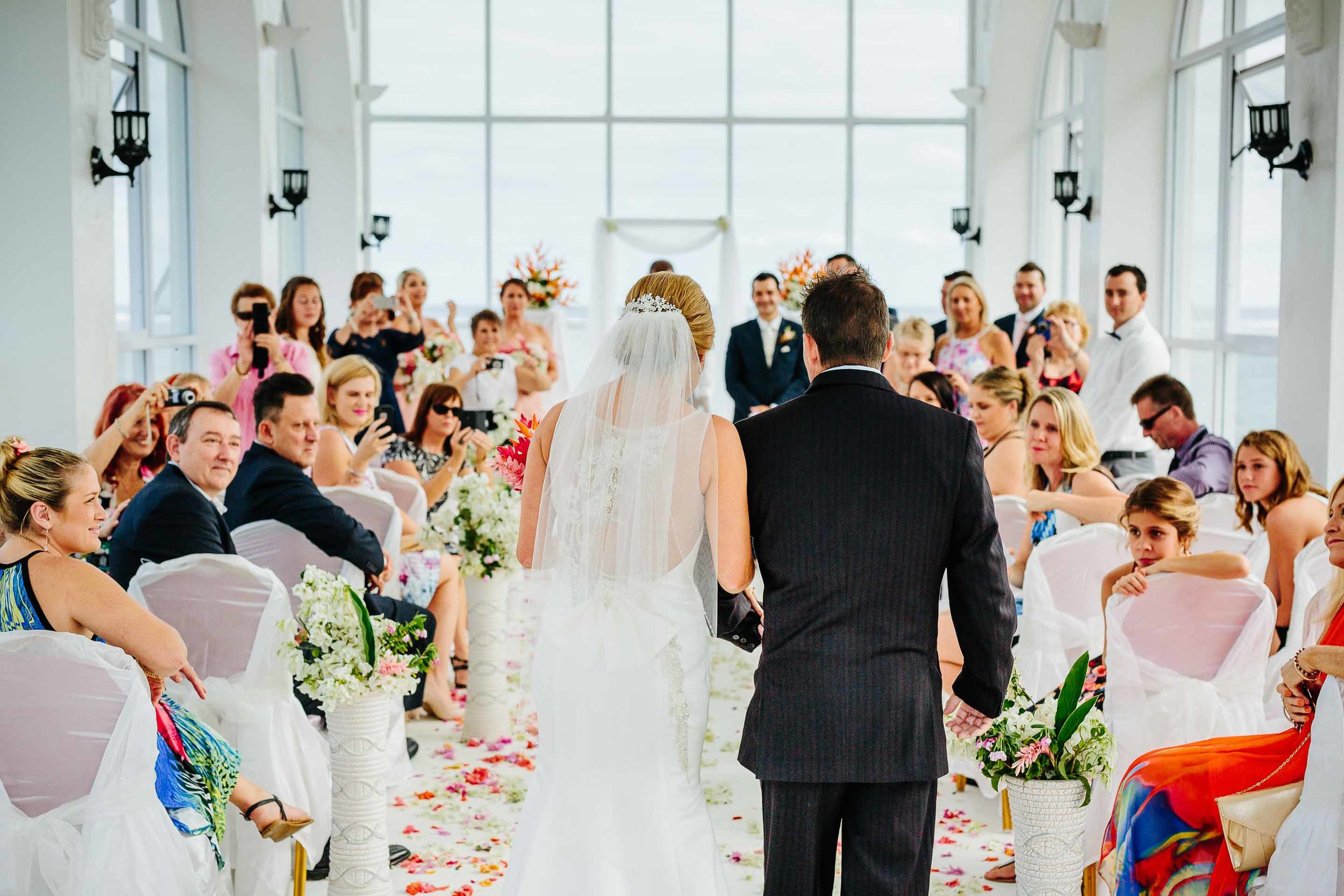 bride entering the chapel