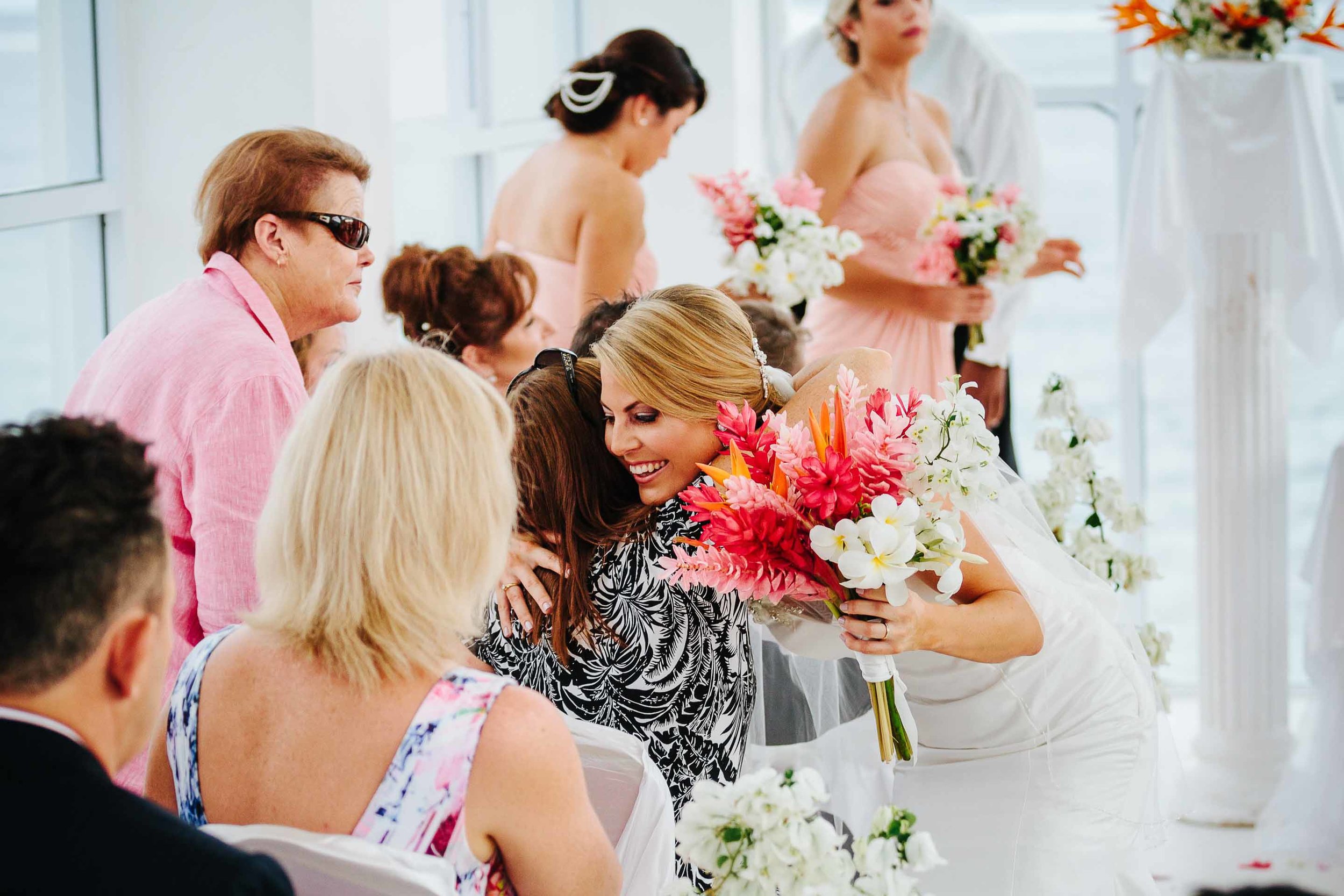 guests congratulating the bride