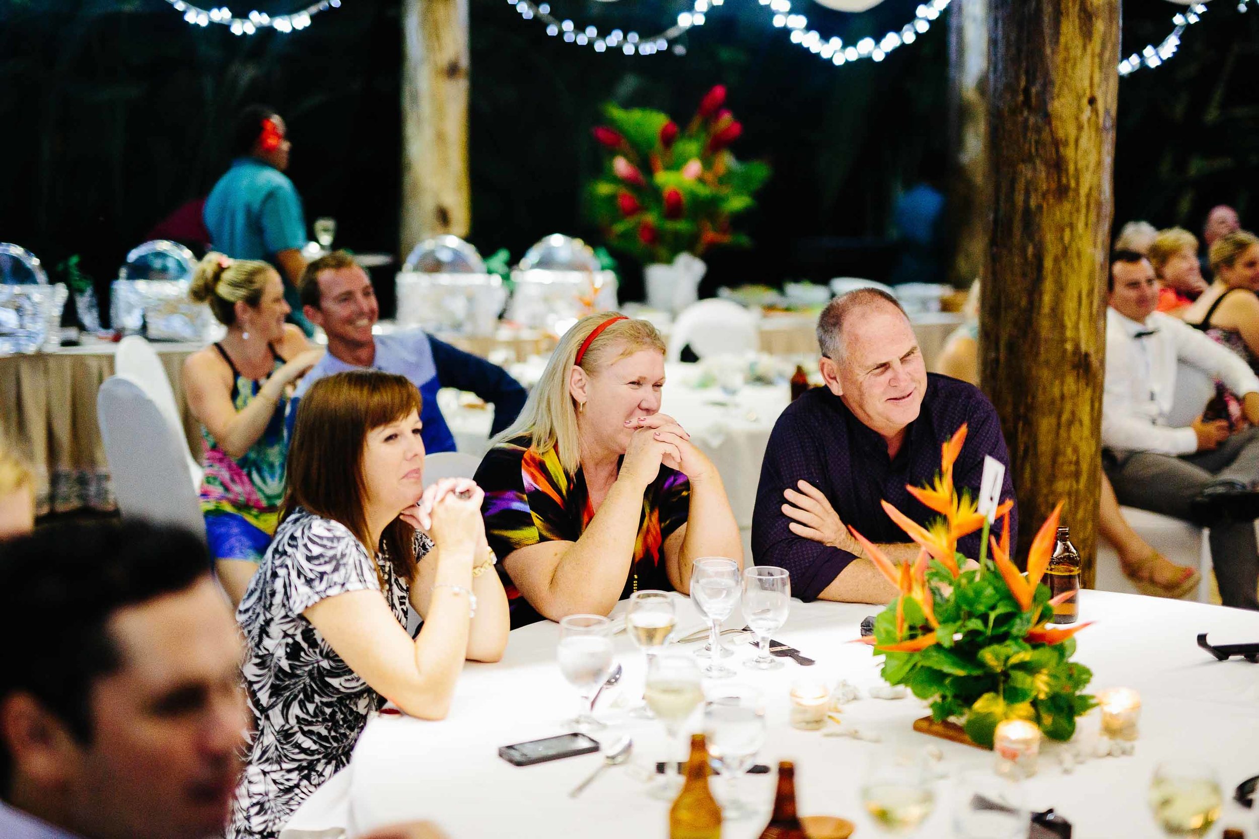 guests listening to the wedding speeches