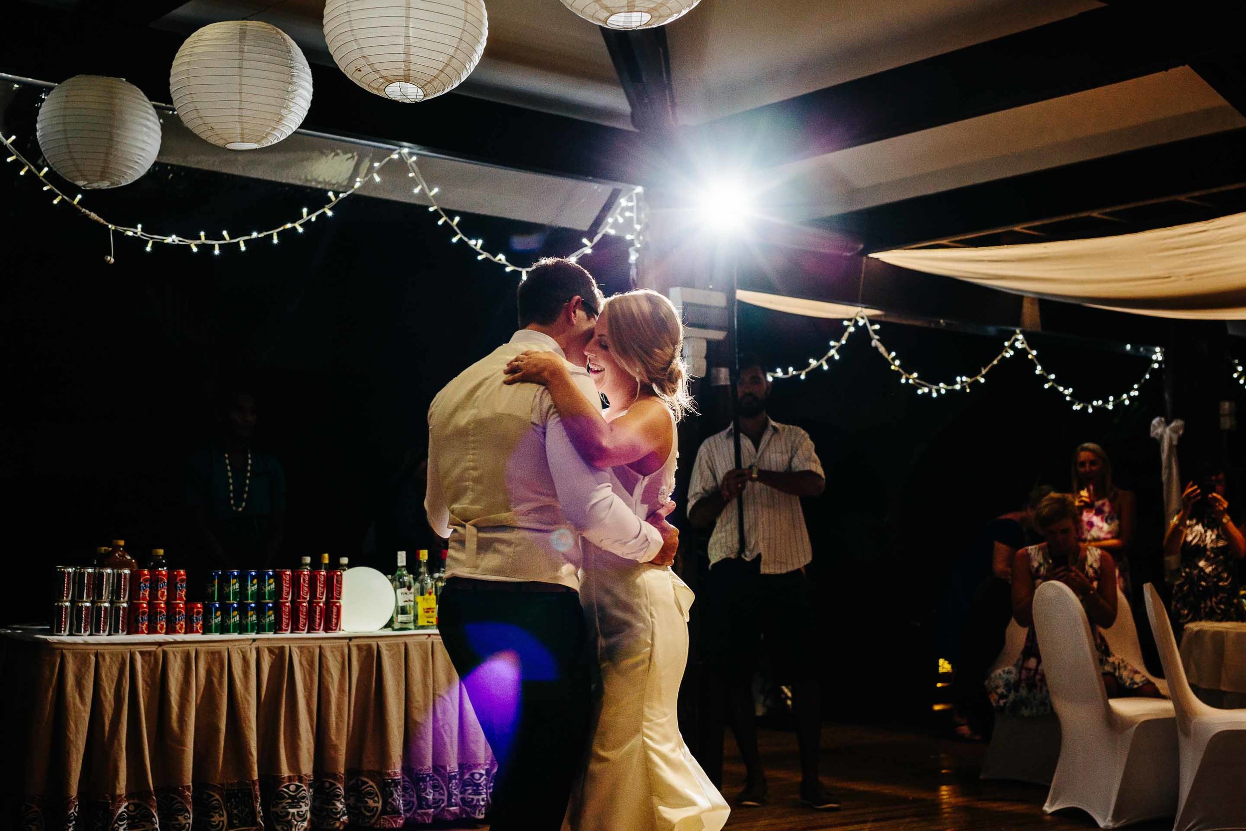 bride and groom during their first dance
