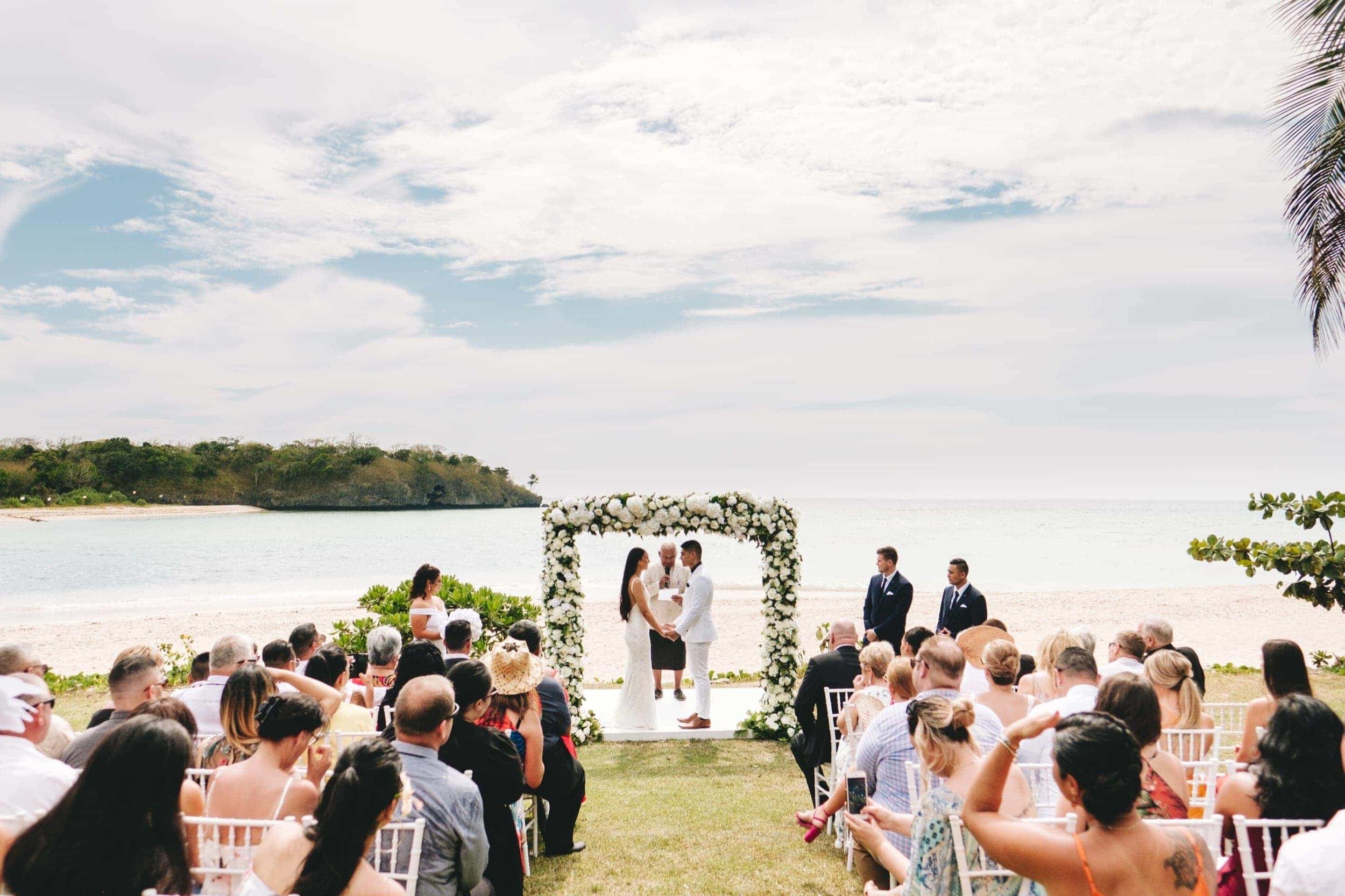 a wide shot of the wedding ceremony