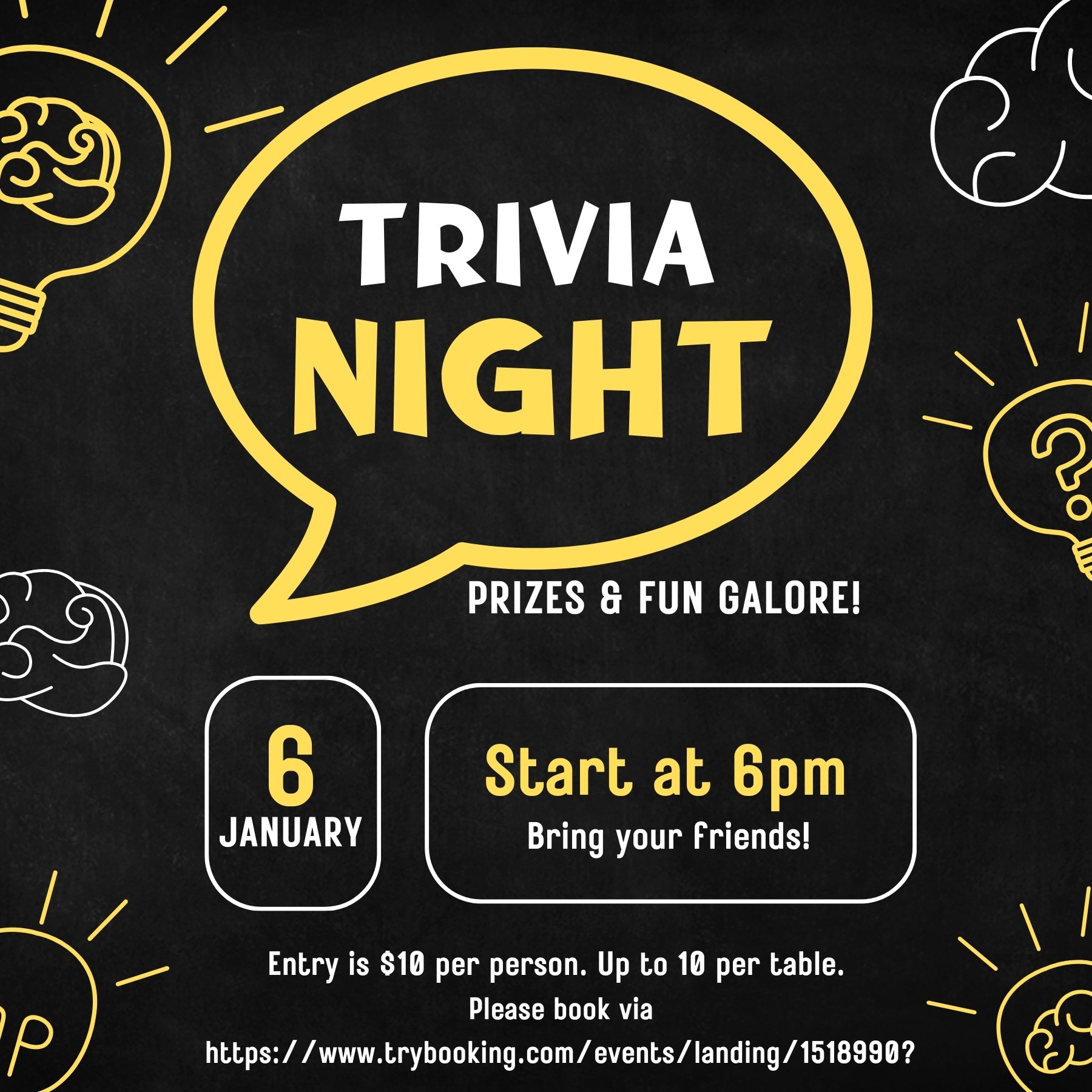 6 January Last Minute Trivia Night