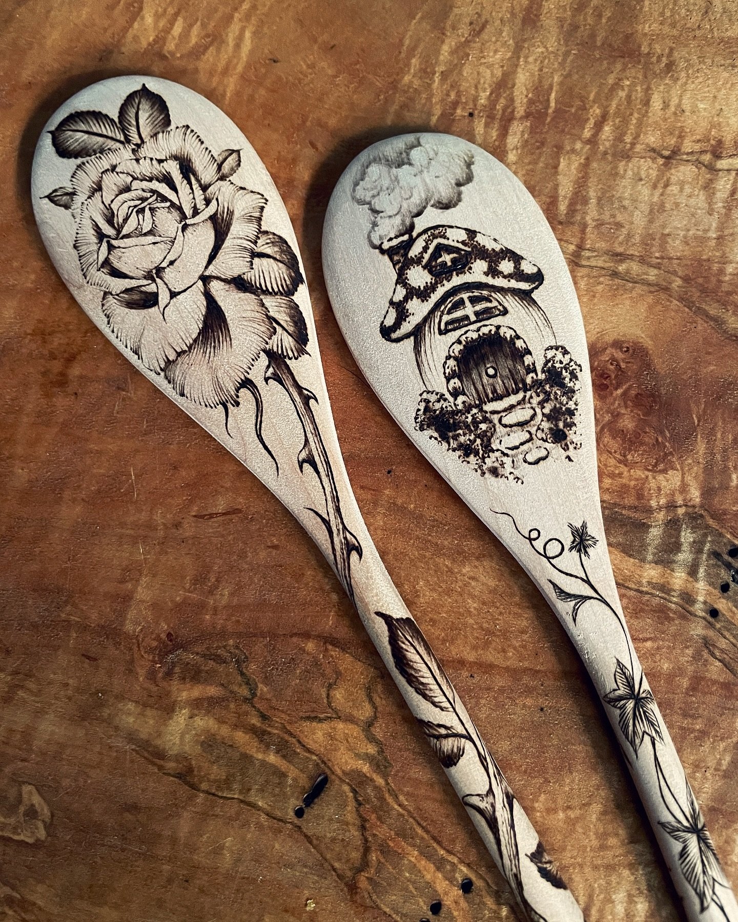 a few spoons in progress ✍︎𓊤𓊥𓊤