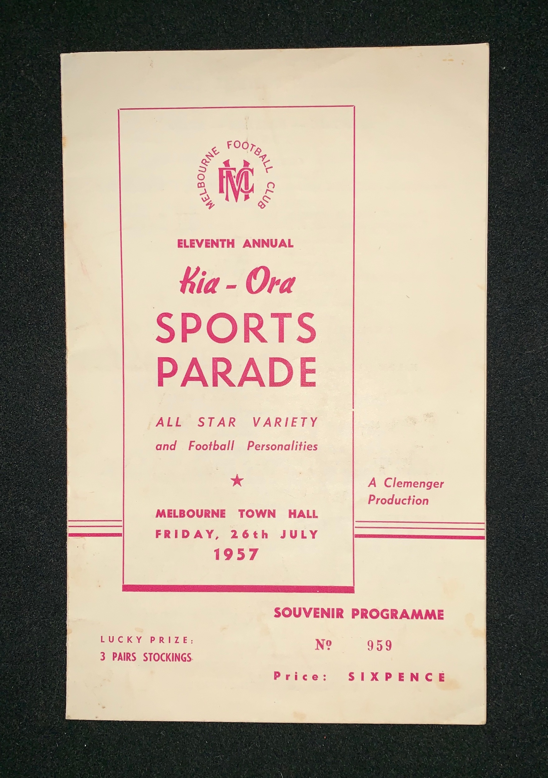 1957 Kia-Ora Sports Parade