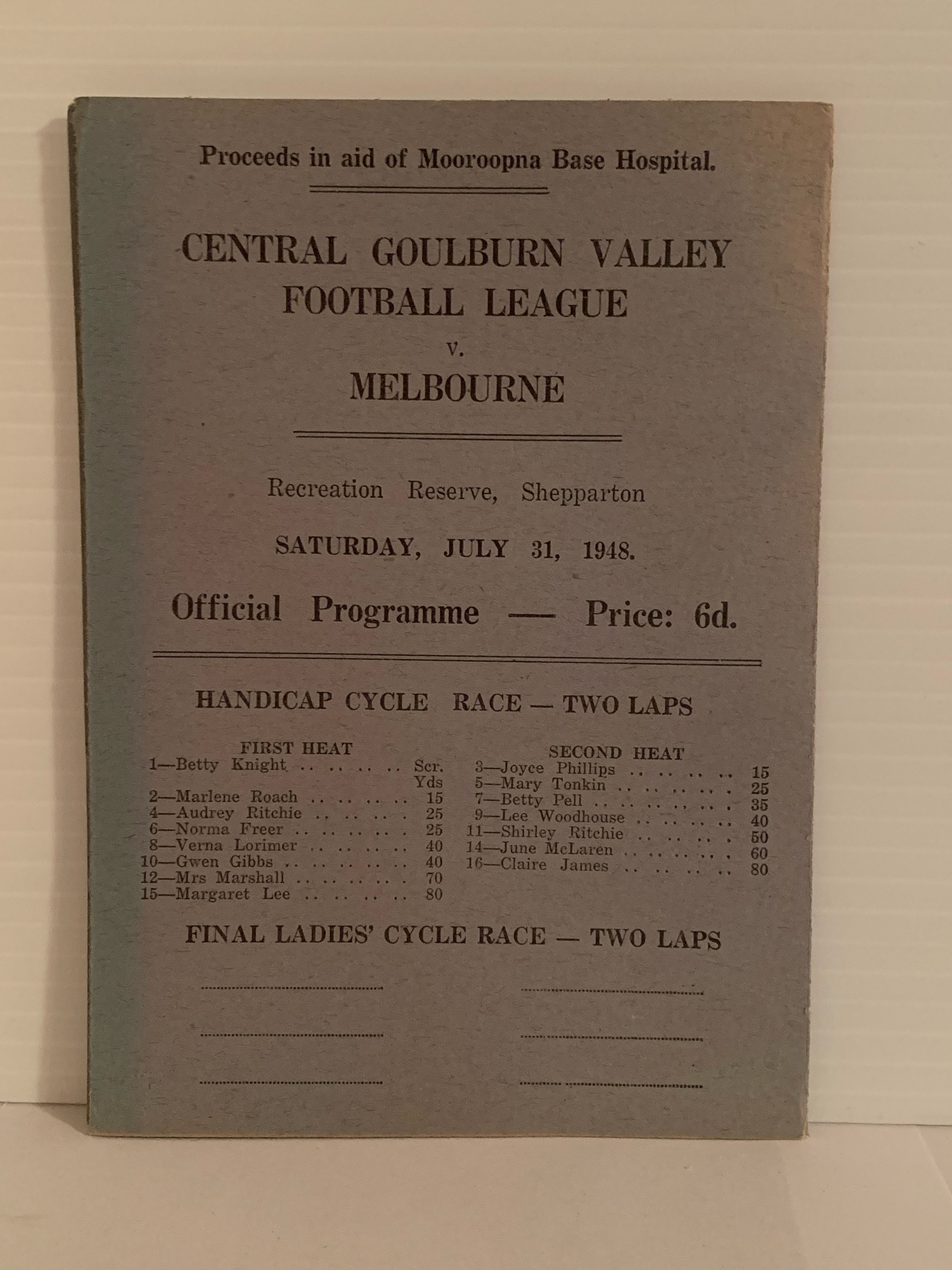 1948 v. Central Goulburn Valley F.L.