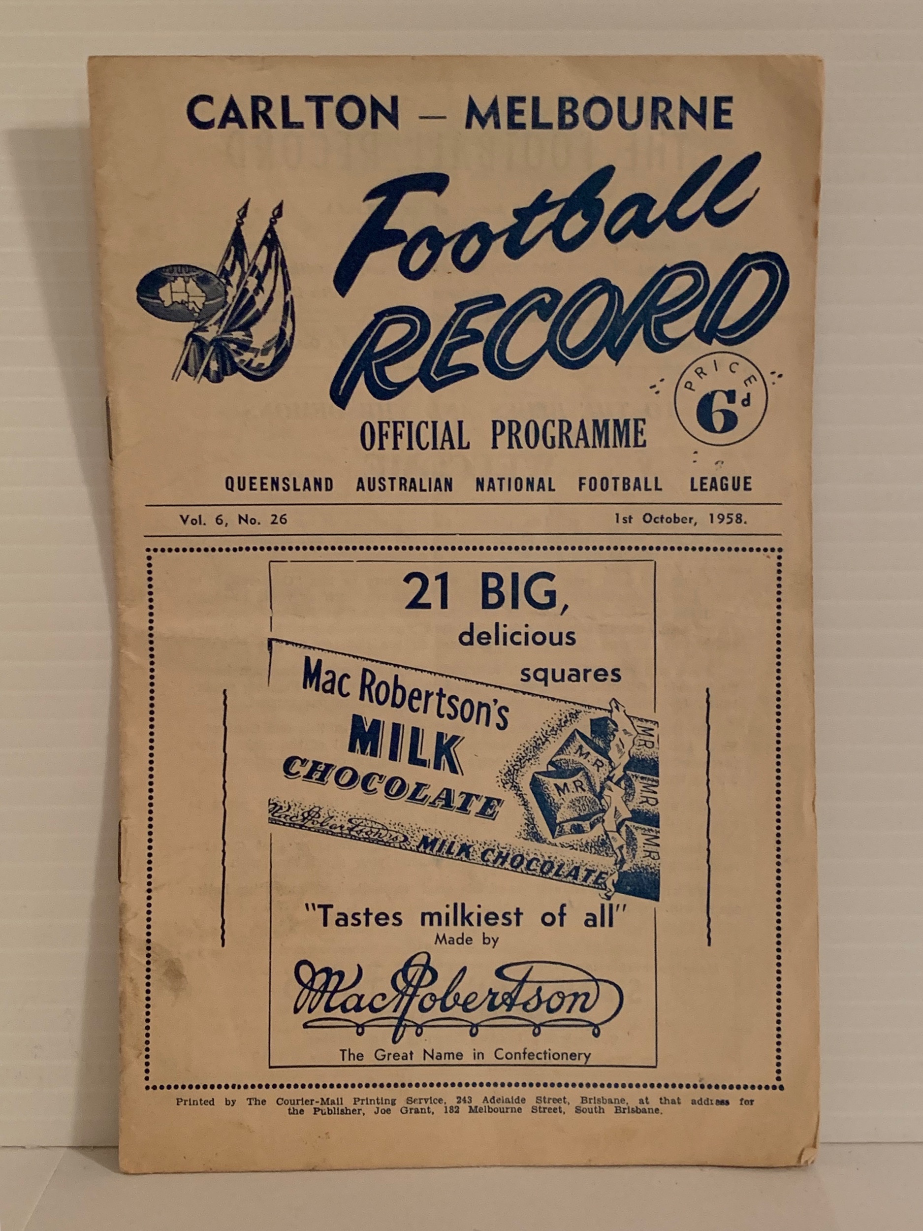 1958 v. Carlton (Brisbane)