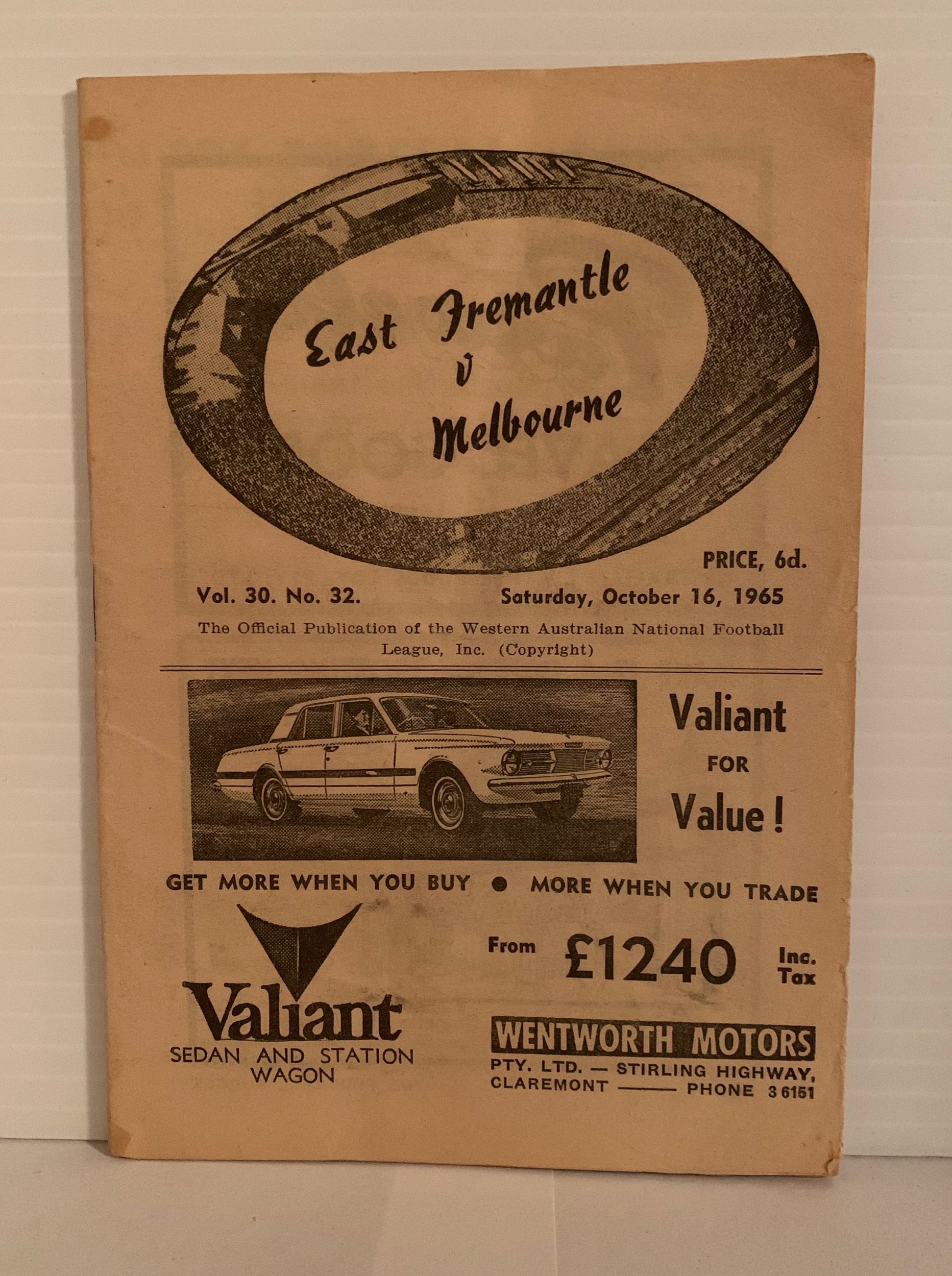 1965 v. East Fremantle (Subiaco)