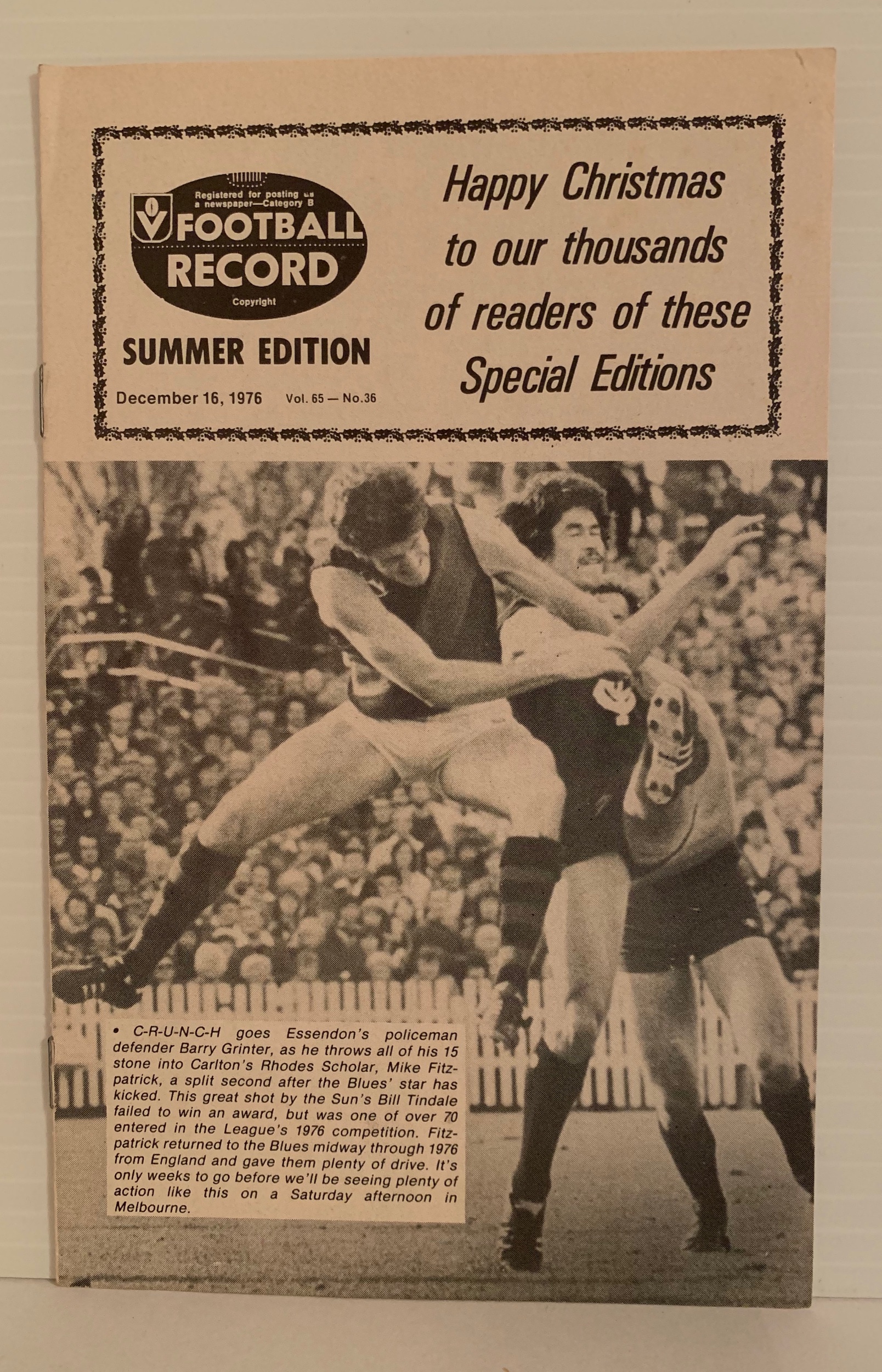 1976 "Summer Edition" Football Record